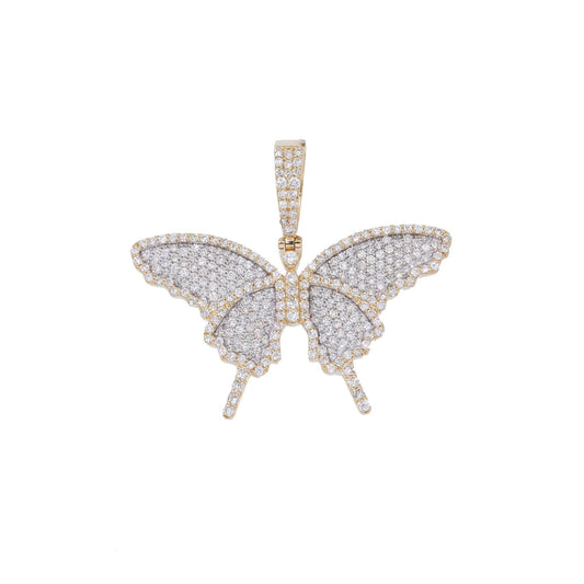 10K GOLD DIAMOND BUTTERFLY PENDANT 2.15 CT