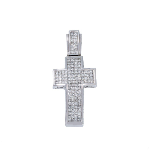 14K GOLD DIAMOND CROSS PENDANT 1.50 CT
