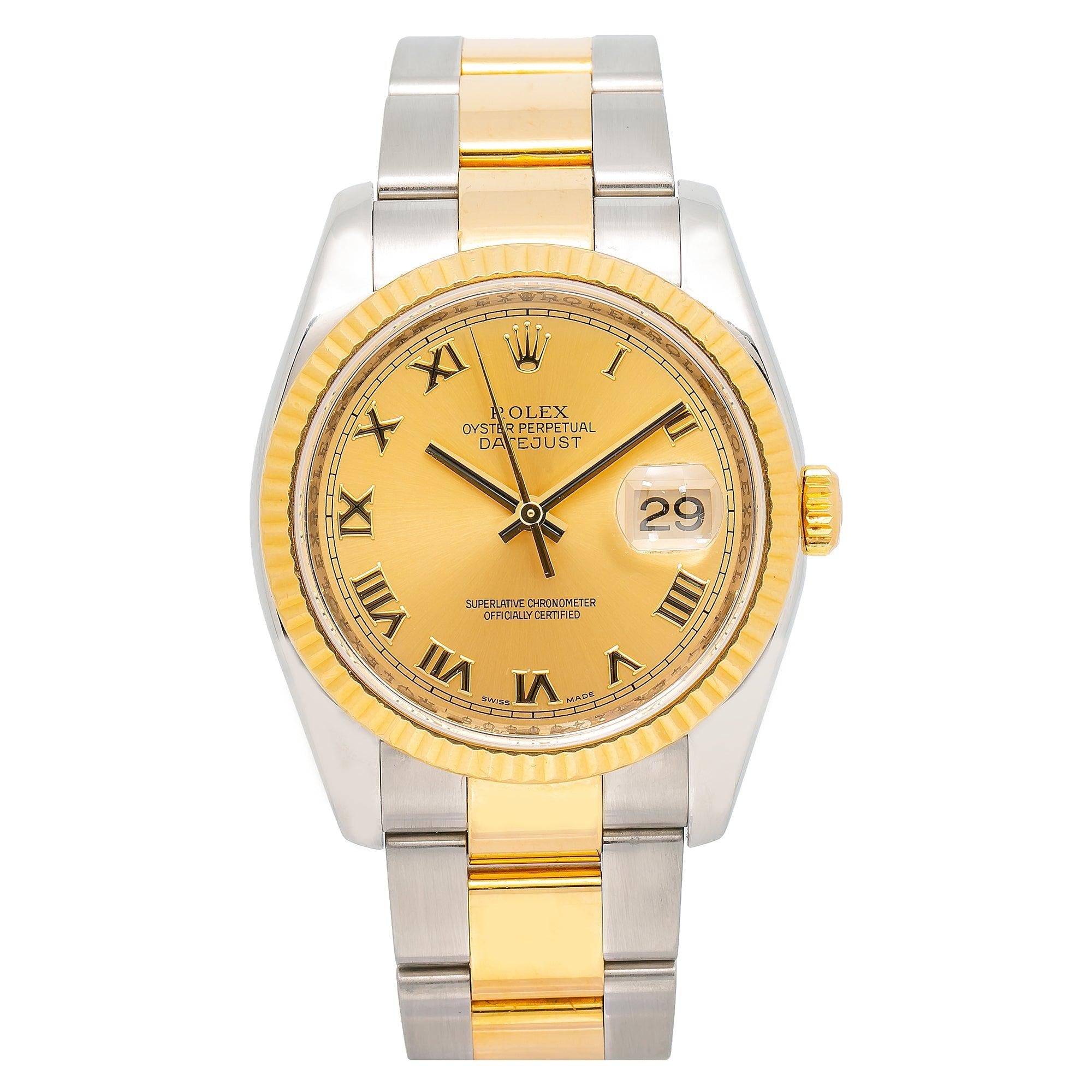Rolex Datejust 36MM Champagne Dial With Two Tone Oyster Bracelet