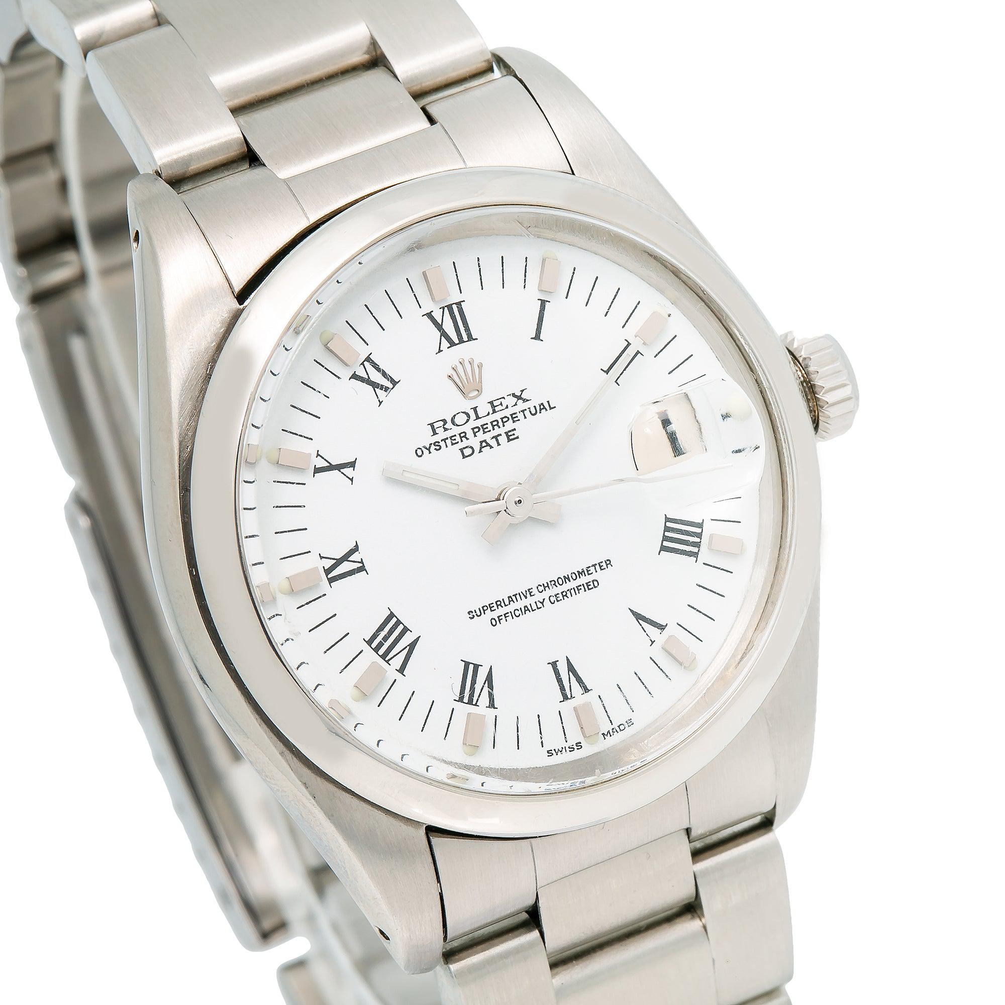 Rolex Oyster Perpetual Date 1500 White Dial With Stainless Steel Bracelet
