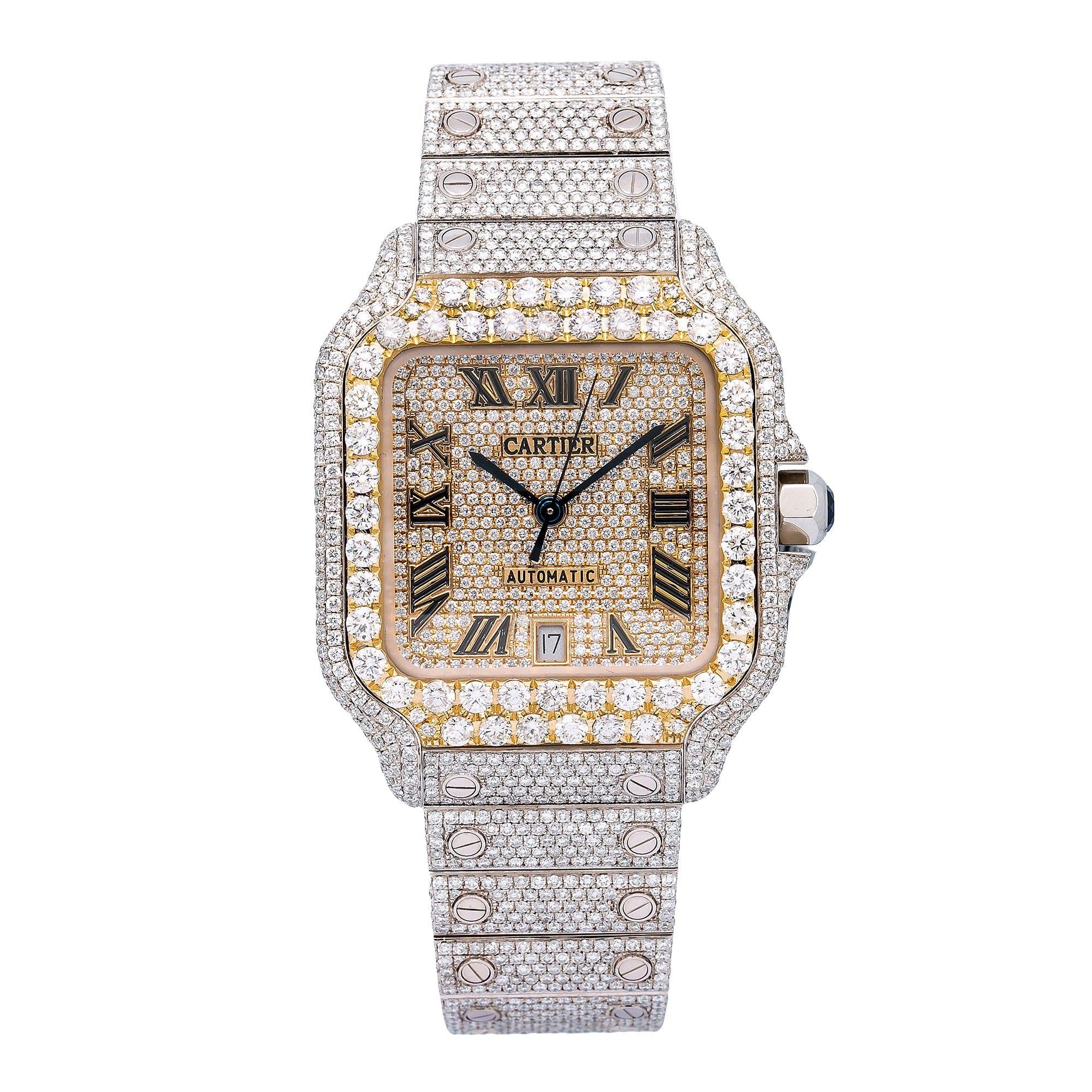 Cartier Santos WSSA0018 40MM Two Tone Yellow Gold Diamond Dial With 19.25 CT Diamonds