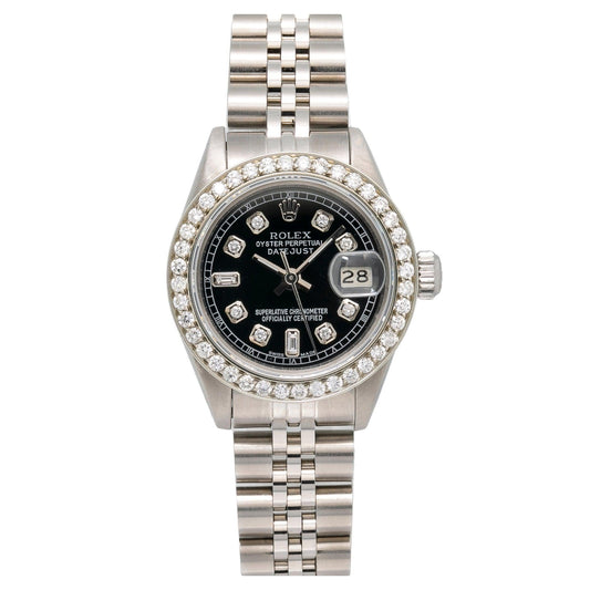 ROLEX DATEJUST 6917 26MM BLACK DIAMOND DIAL WITH JUBILEE BRACELET