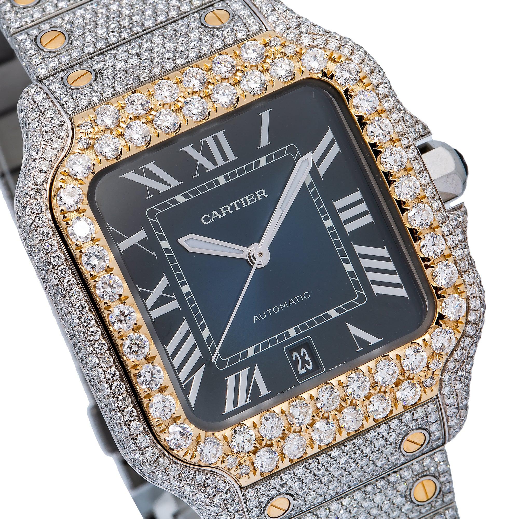 Cartier Santos WSSA0030 40MM Blue Dial With 17.95 CT Diamonds