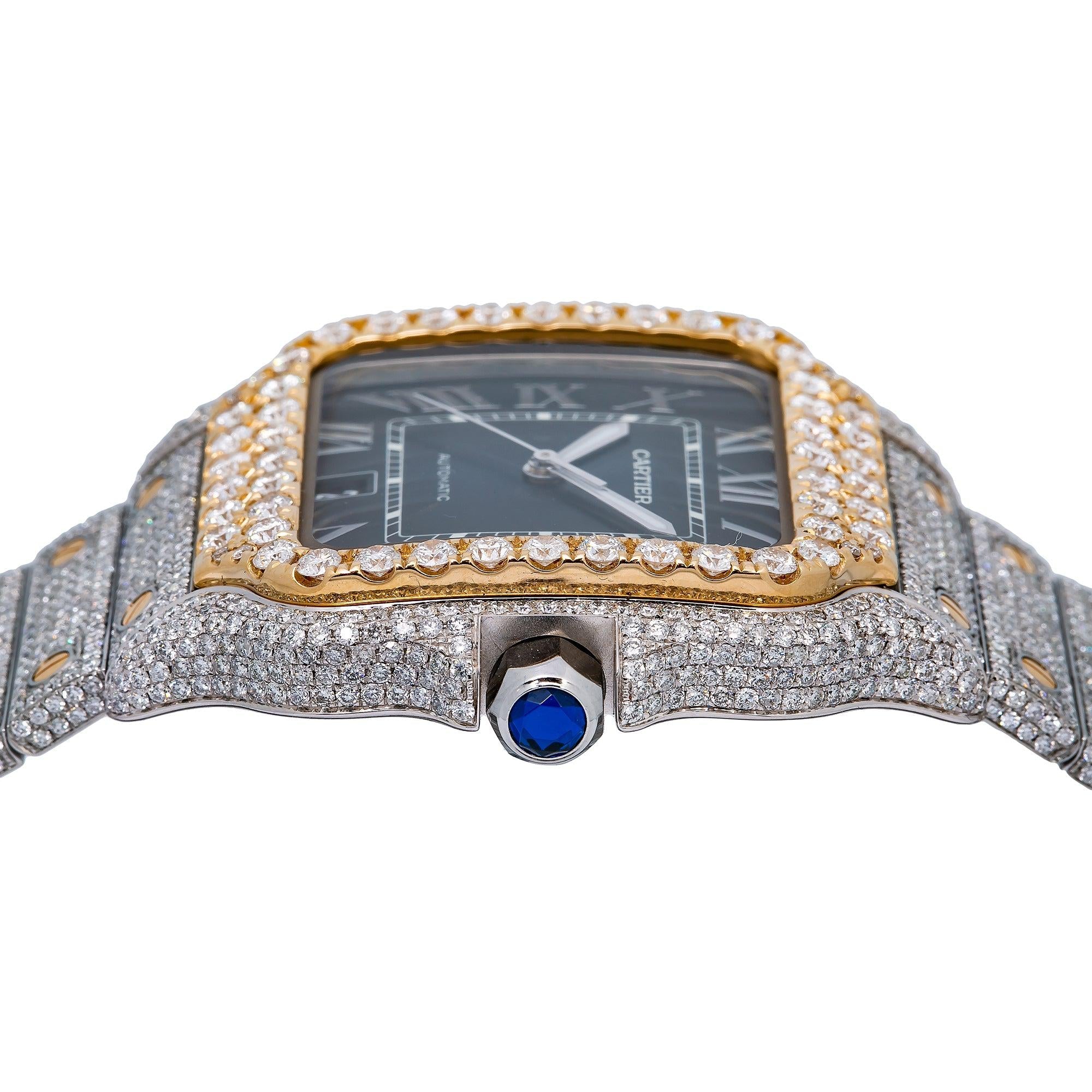Cartier Santos WSSA0030 40MM Blue Dial With 17.95 CT Diamonds