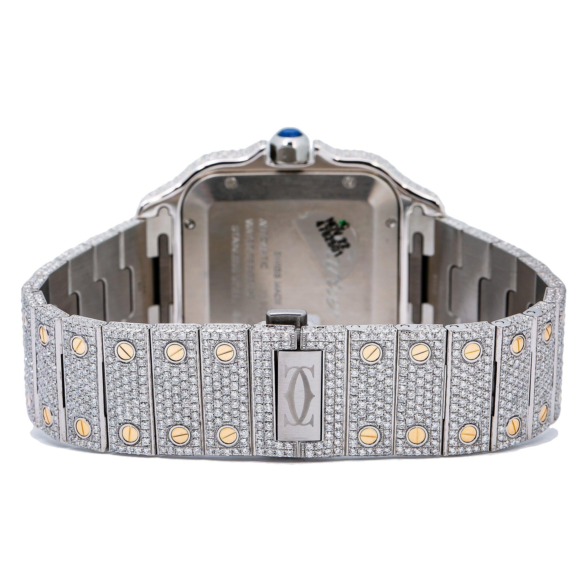 Cartier Santos WSSA0030 40MM Blue Dial With 17.95 CT Diamonds