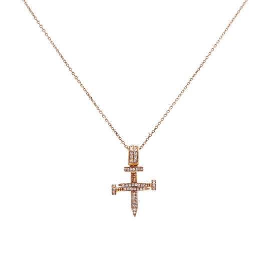 Unisex 14K Rose Gold Pendant with 0.26 CT Diamonds