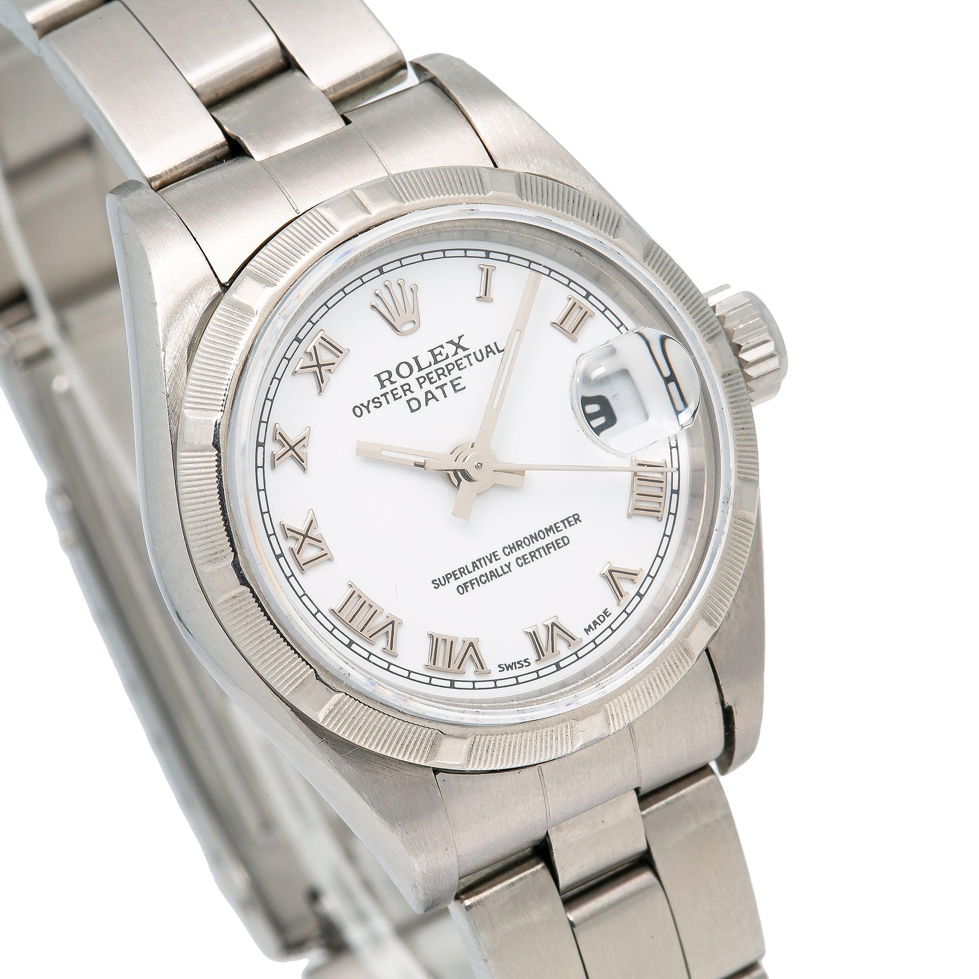 Rolex Oyster Perpetual Date 79160 26MM White Dial With Stainless Steel Bracelet
