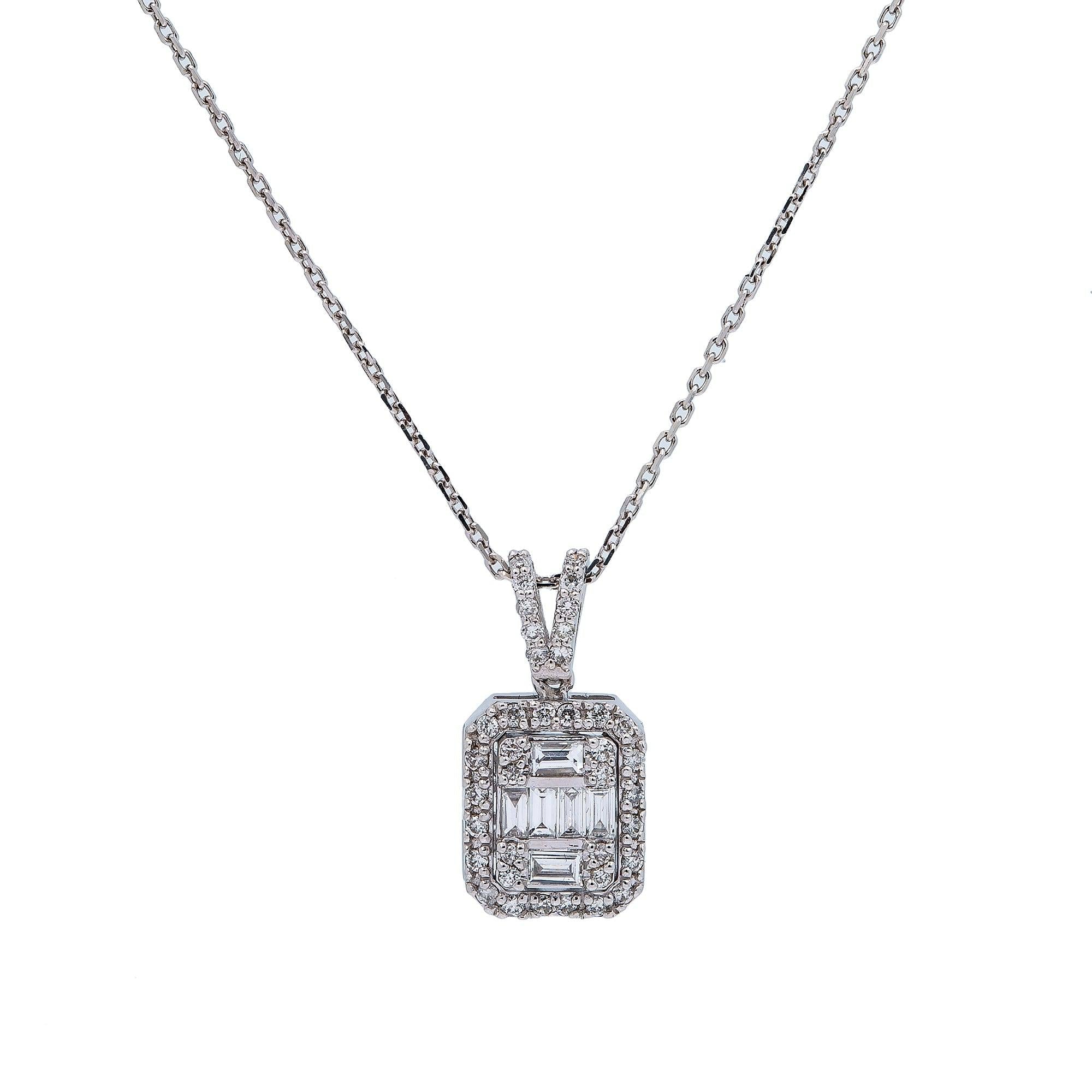 Women's 18K White Gold 0.45 CT Diamond Pendant