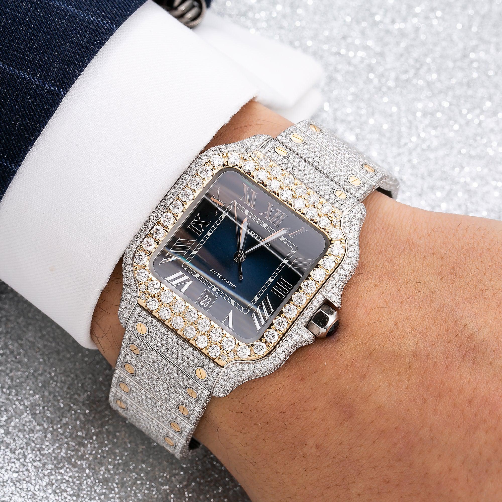 Cartier Santos WSSA0030 40MM Blue Dial With 17.95 CT Diamonds