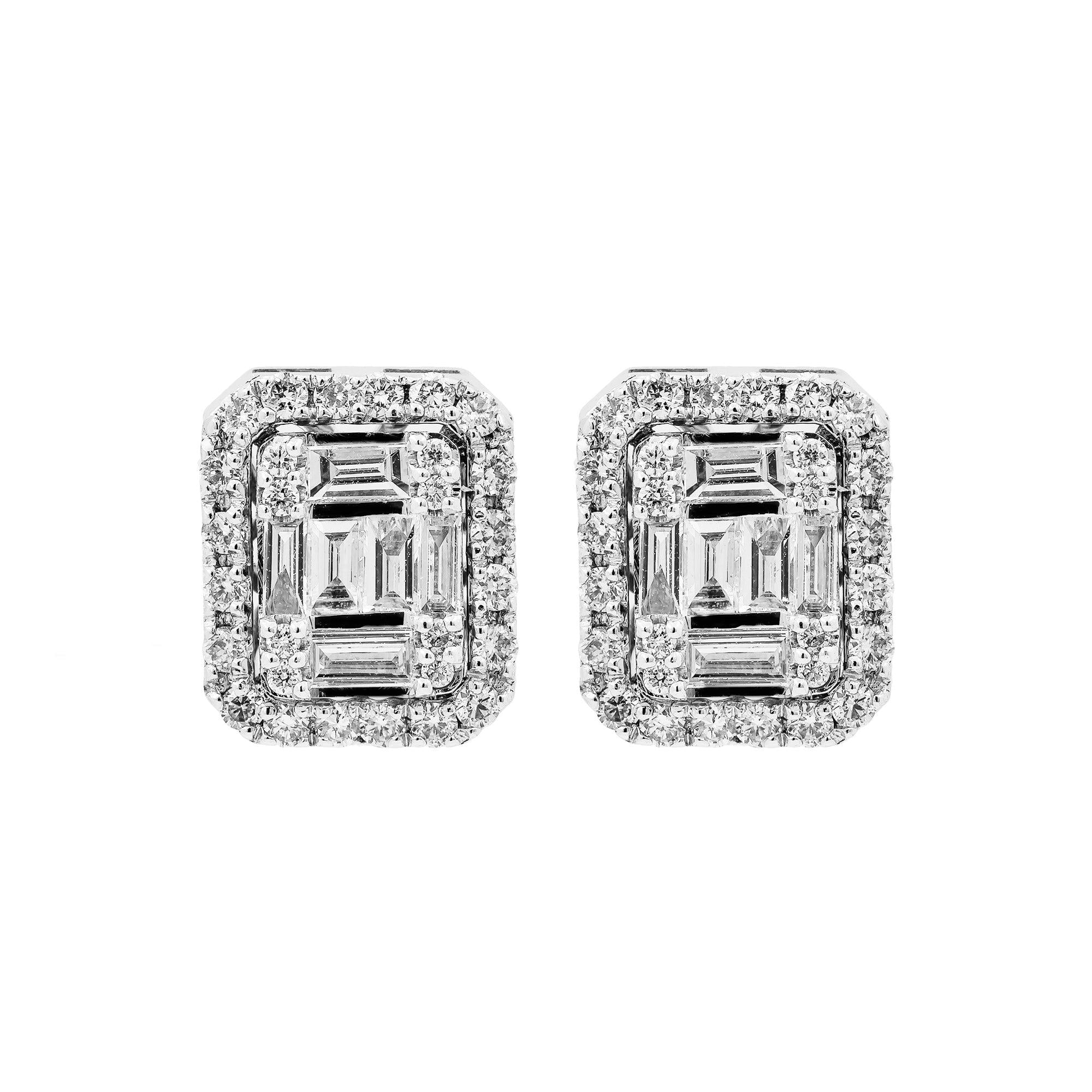 Women's 18K White Gold 0.85 CT Diamond Earrings