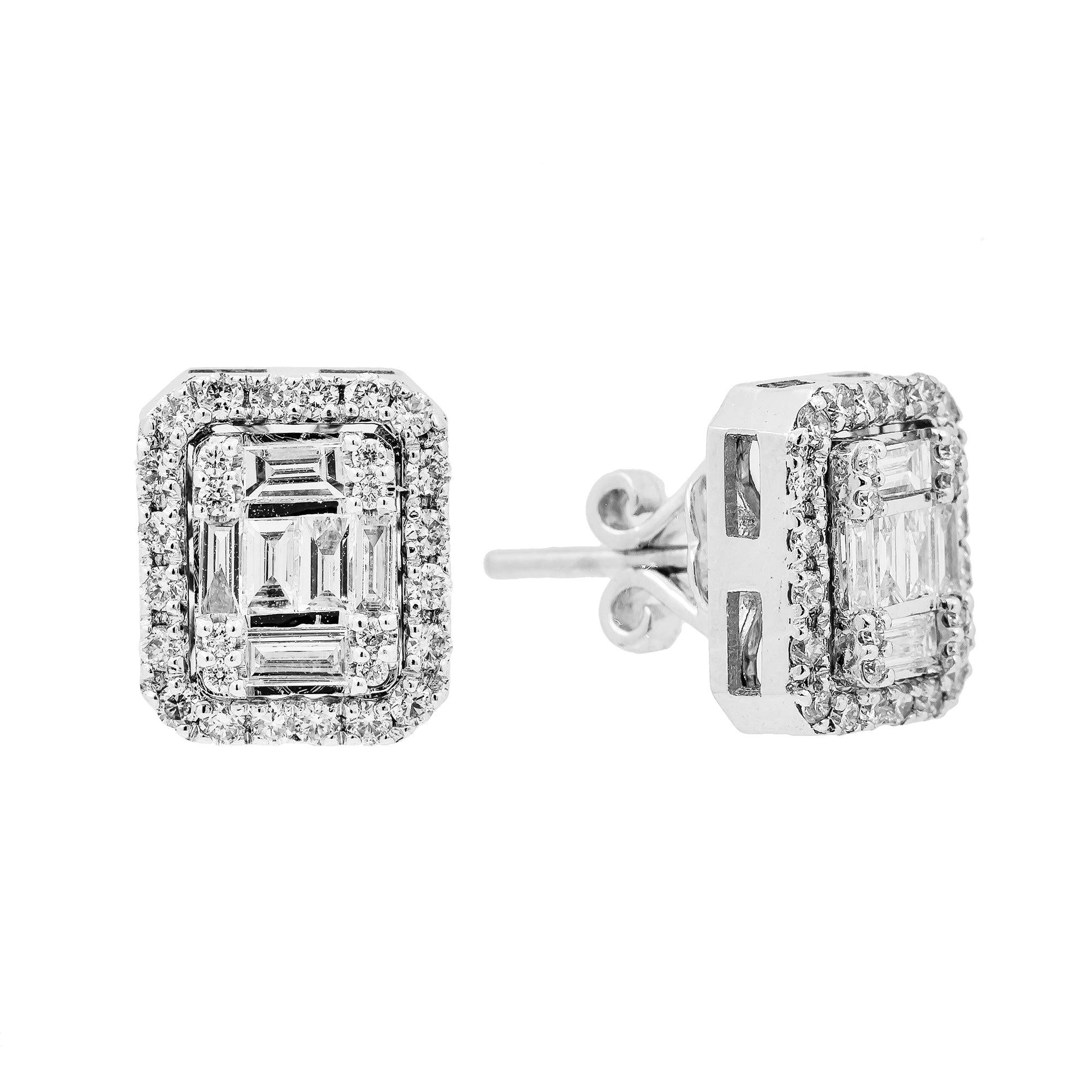 Women's 18K White Gold 0.85 CT Diamond Earrings