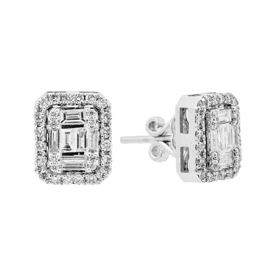 Women's 18K White Gold 0.85 CT Diamond Earrings