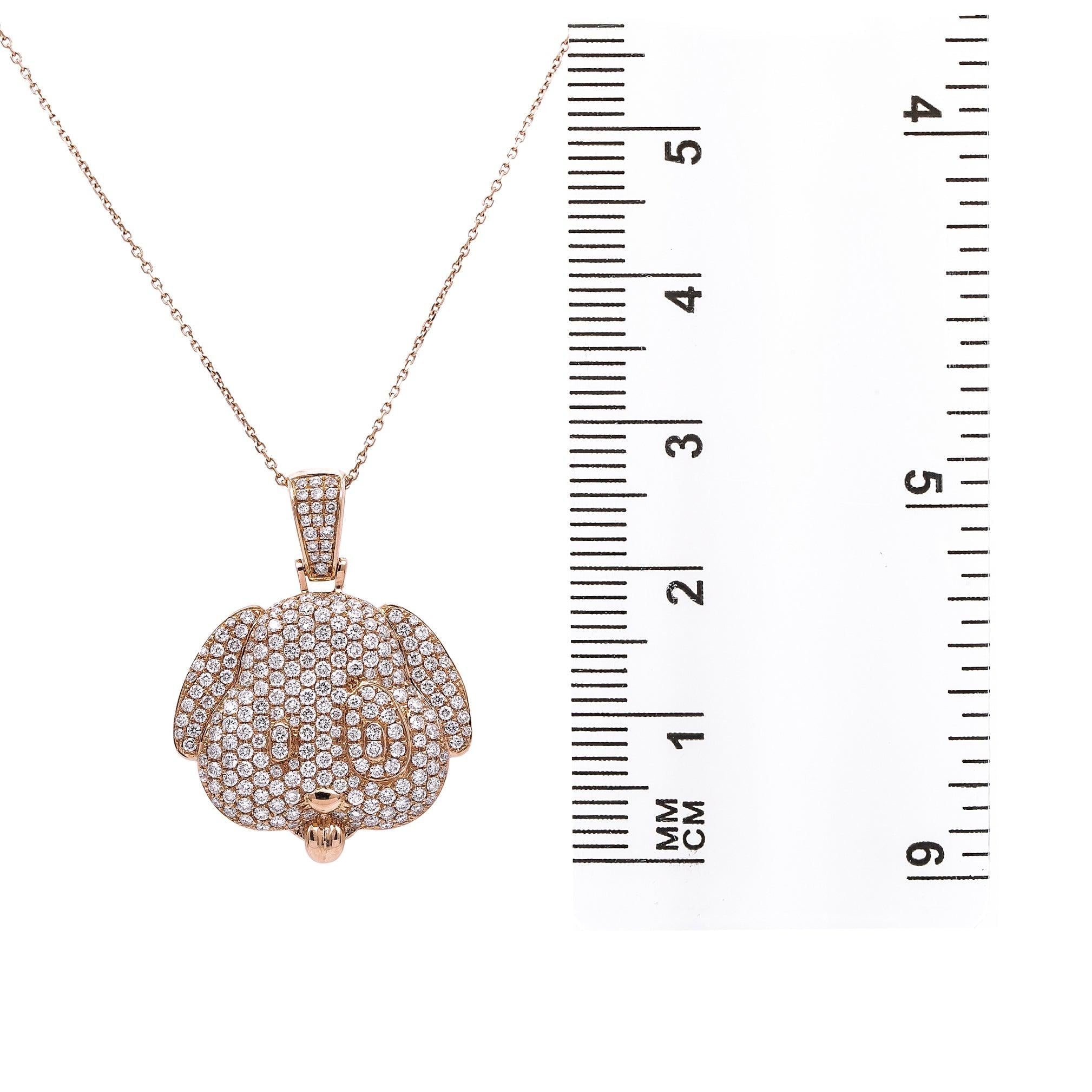 14k Rose Gold Pendant with 2.68 Ct Diamonds
