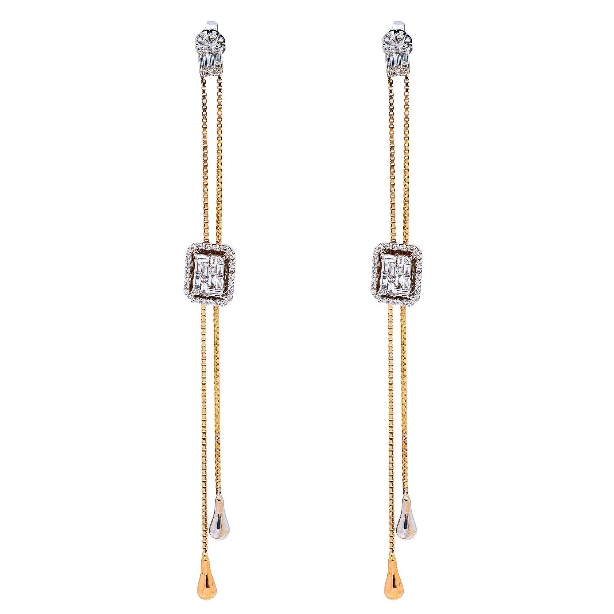 Women's 18K White and Rose Gold 0.78 CT Diamond Earrings