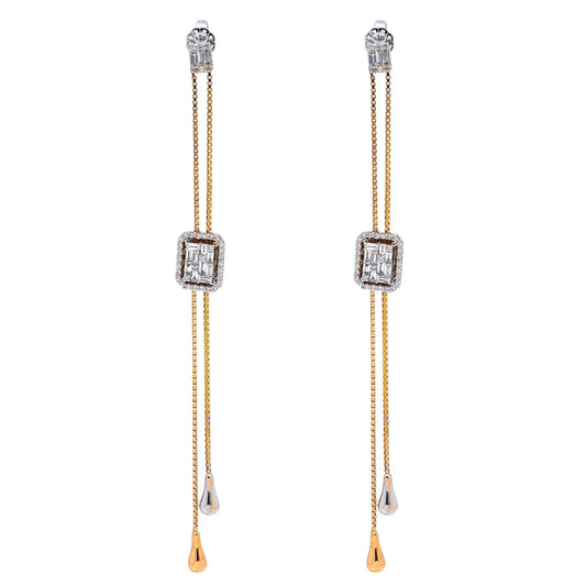 Women's 18K White and Rose Gold 0.78 CT Diamond Earrings