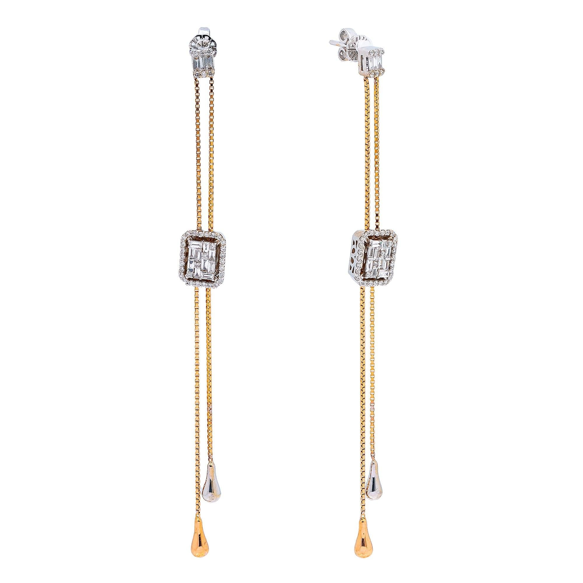Women's 18K White and Rose Gold 0.78 CT Diamond Earrings
