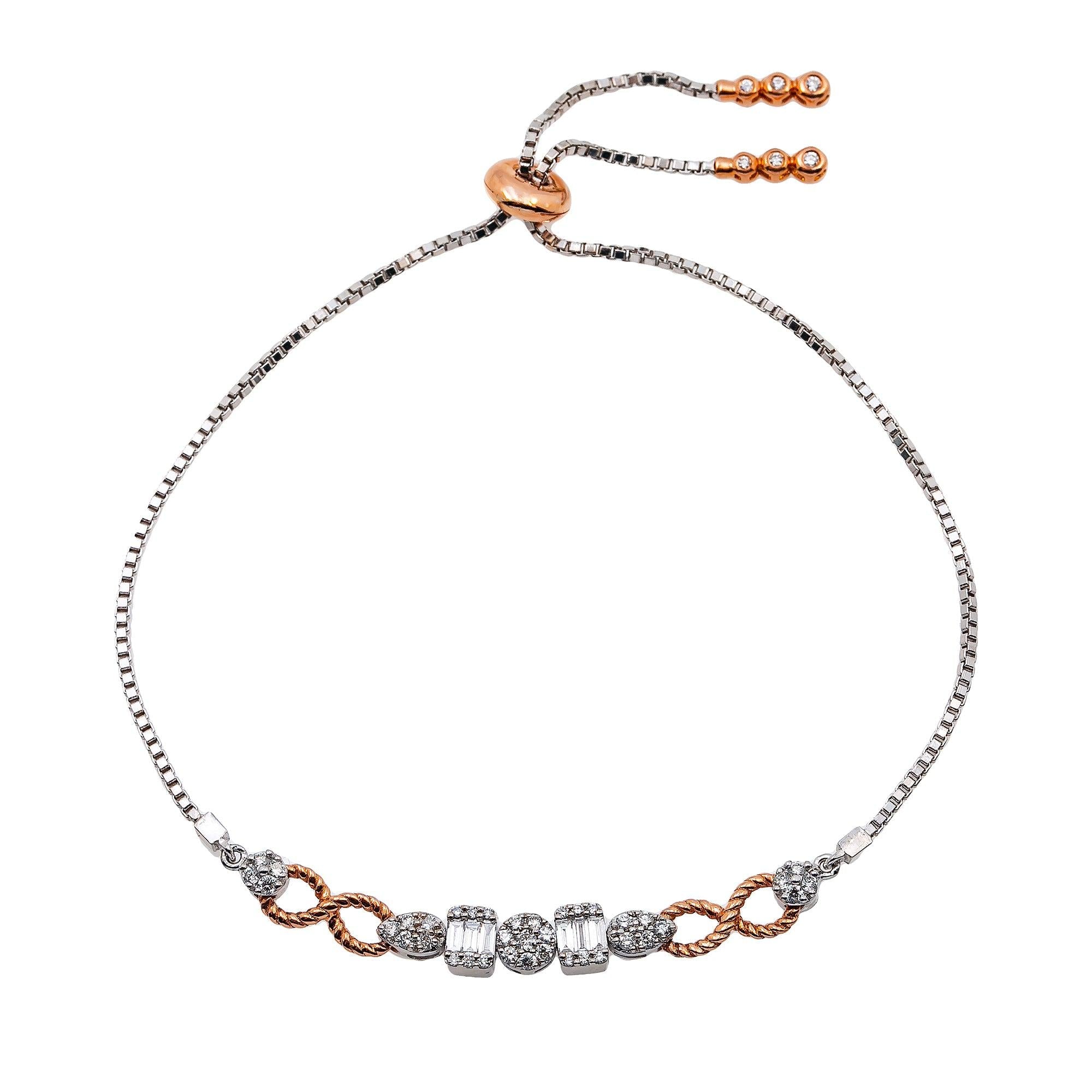 Women's 18K White and Rose Gold 0.64 CT Diamonds Bracelet