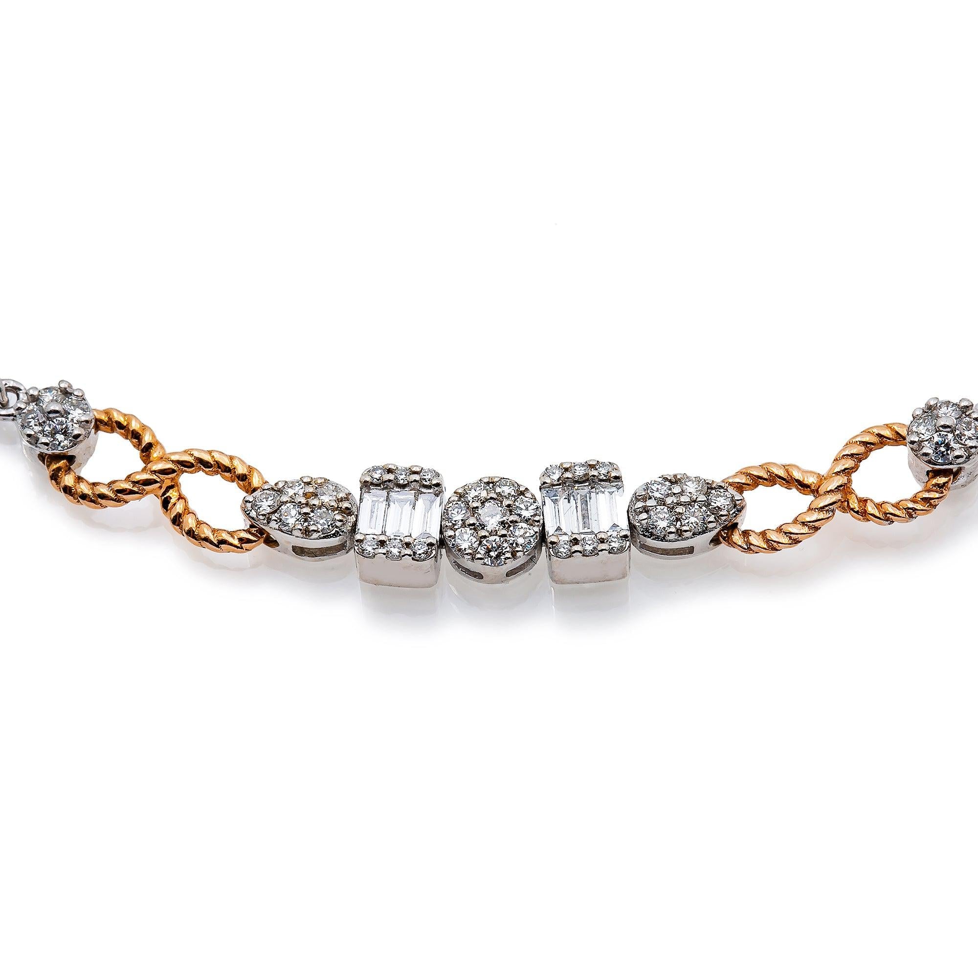 Women's 18K White and Rose Gold 0.64 CT Diamonds Bracelet
