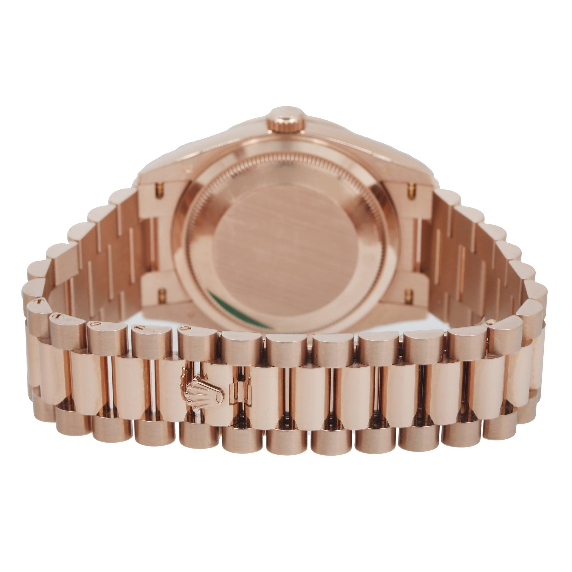 Rolex Day-Date 128345 36MM Marbled Diamond Dial With Rose Gold Diamond Bezel