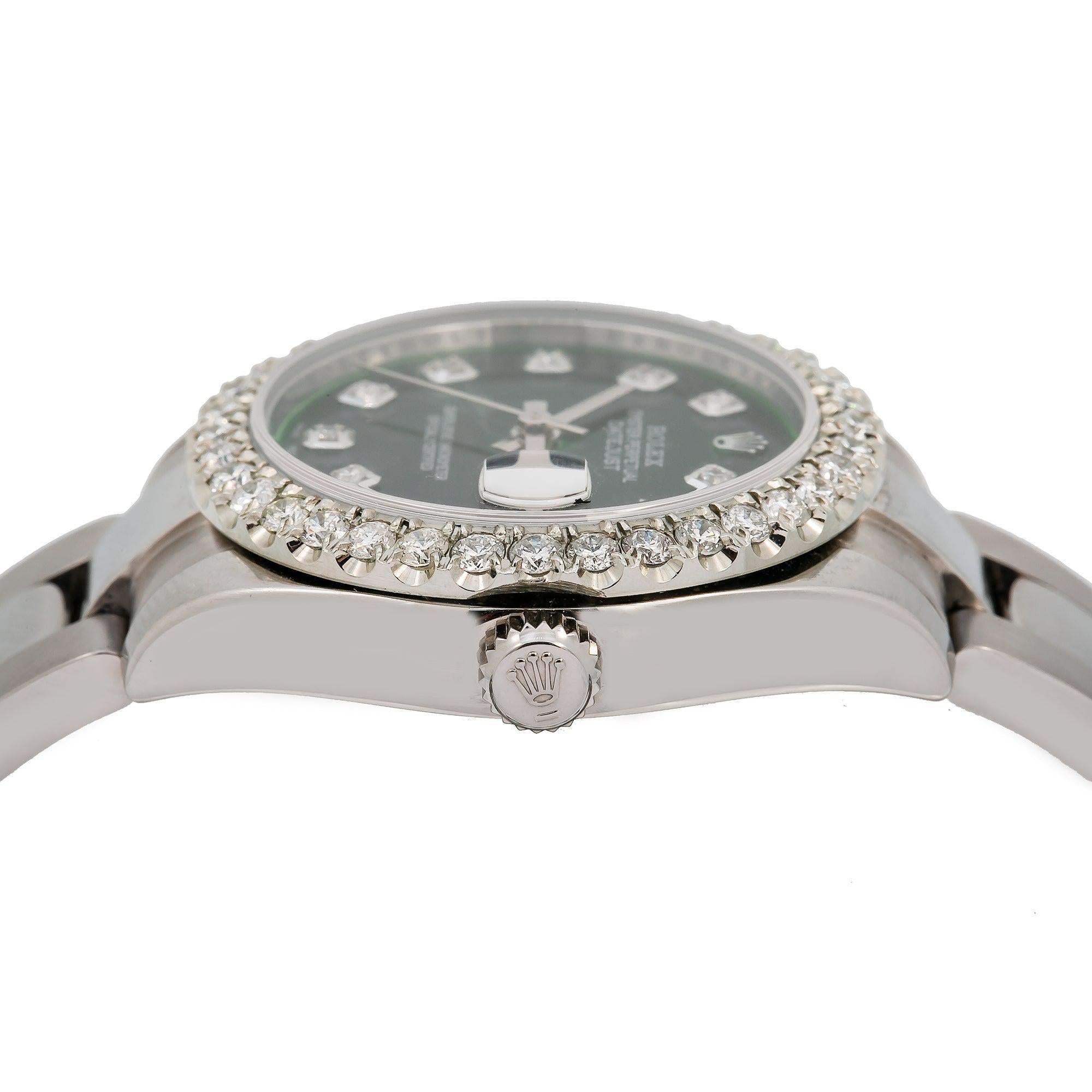 Rolex Lady-Datejust 178240 31MM Green Diamond Dial With Stainless Steel Bracelet