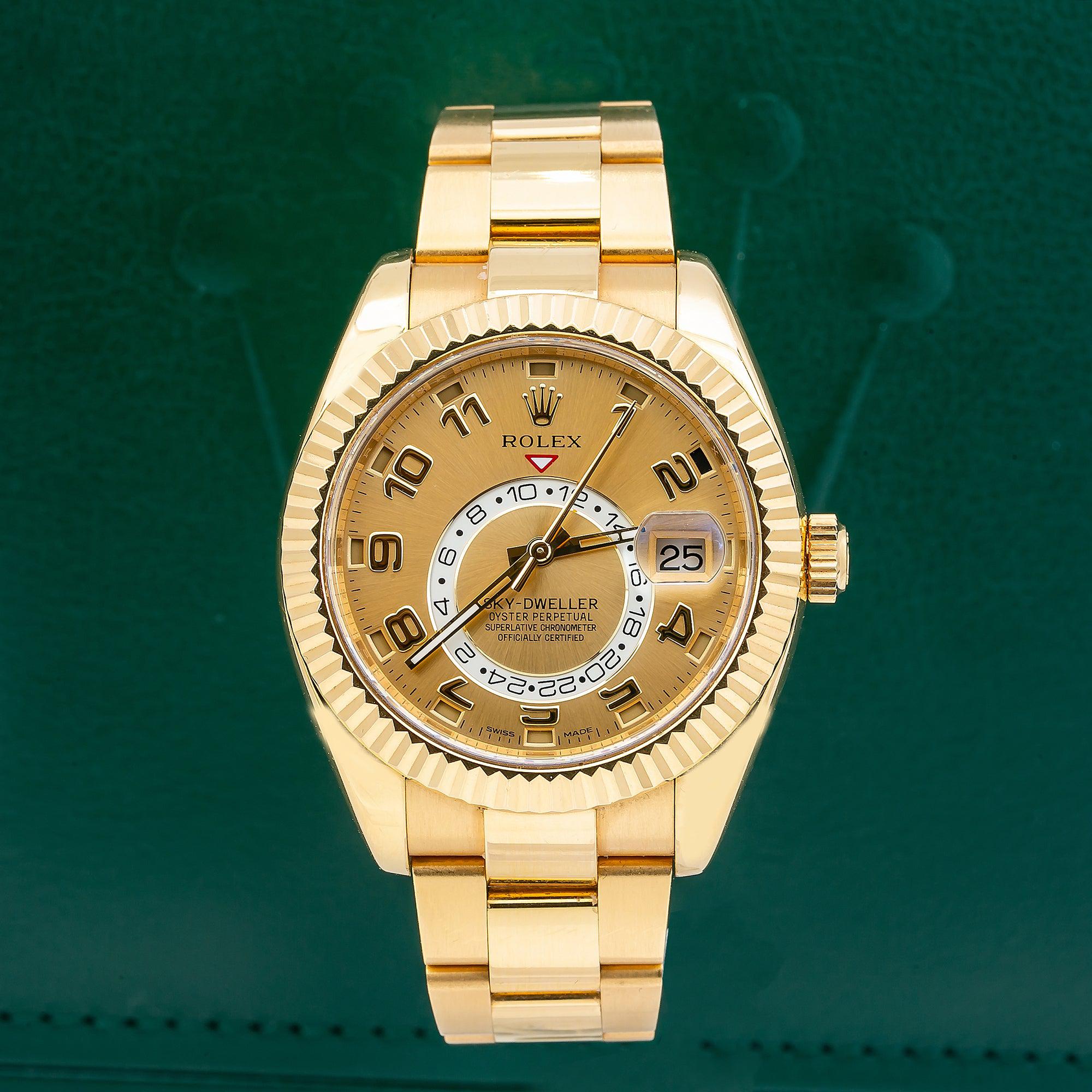 Rolex Sky-Dweller 326938 42MM Champagne Dial With Yellow Gold Oyster Bracelet