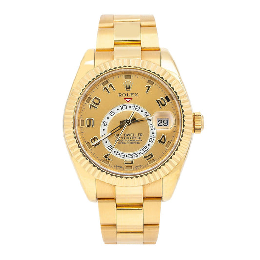 Rolex Sky-Dweller 326938 42MM Champagne Dial With Yellow Gold Oyster Bracelet
