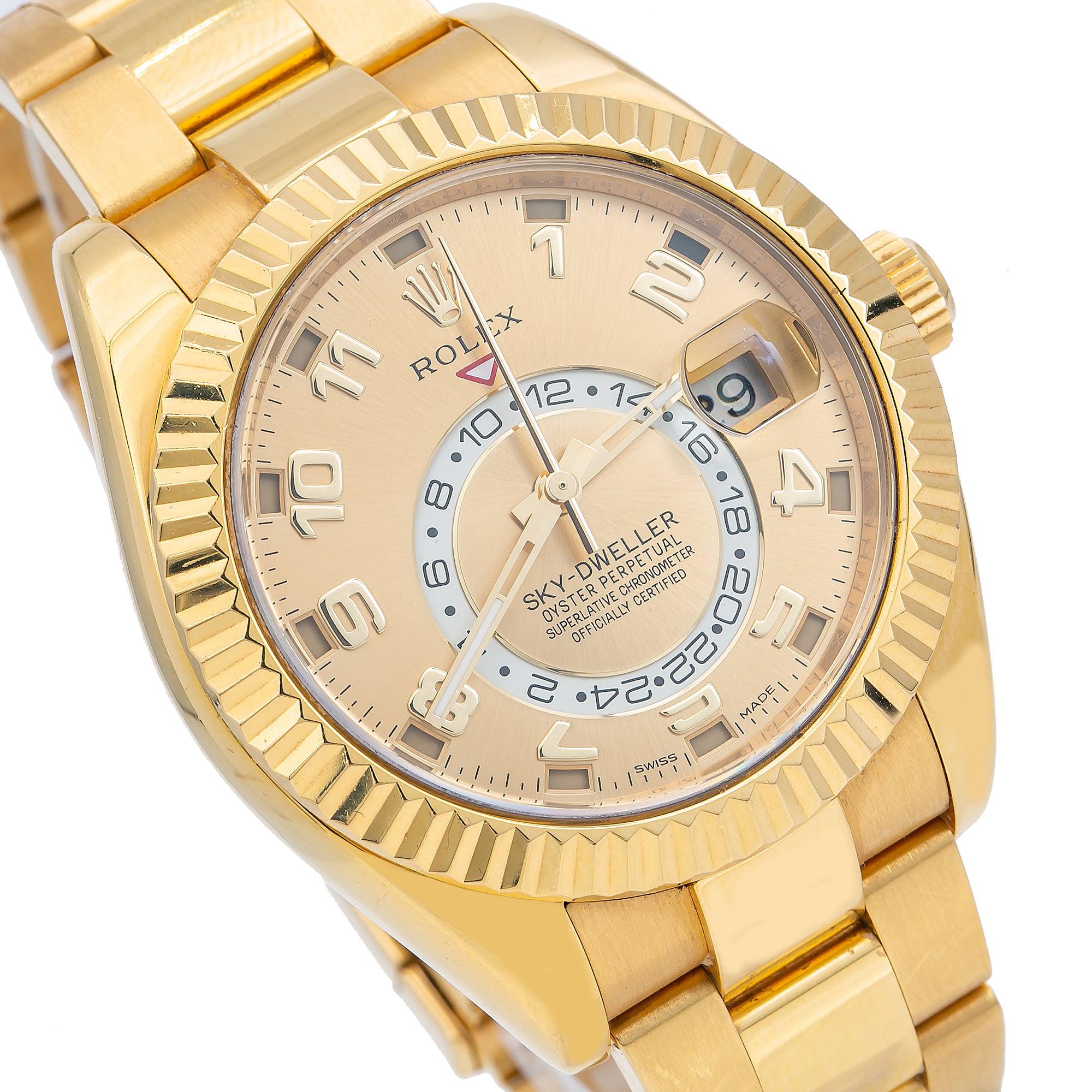 Rolex Sky-Dweller 326938 42MM Champagne Dial With Yellow Gold Oyster Bracelet