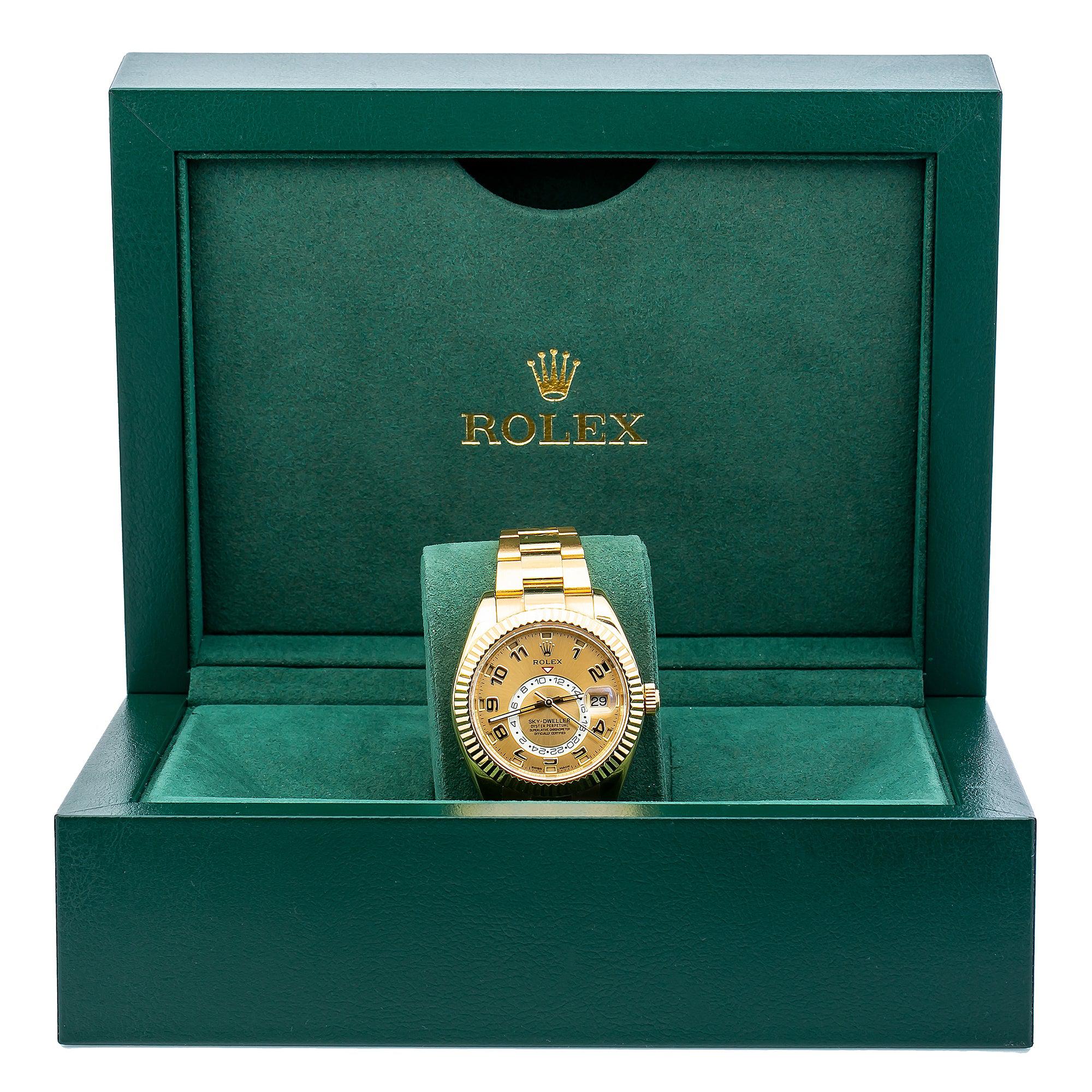 Rolex Sky-Dweller 326938 42MM Champagne Dial With Yellow Gold Oyster Bracelet