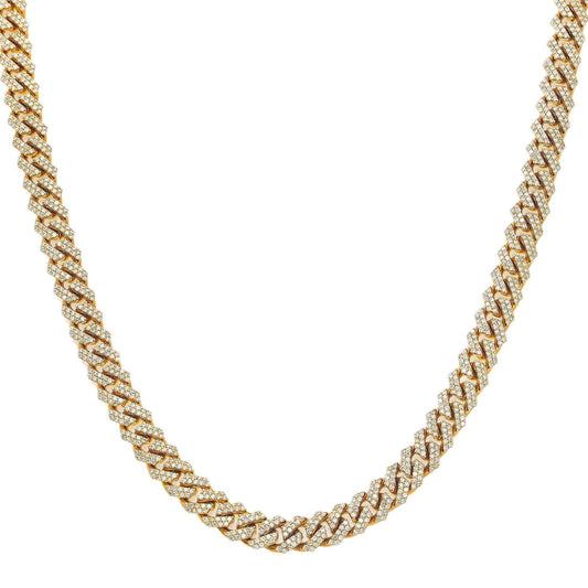 14K GOLD DIAMOND 20"/7MM CUBAN LINK CHAIN 7.56 CT