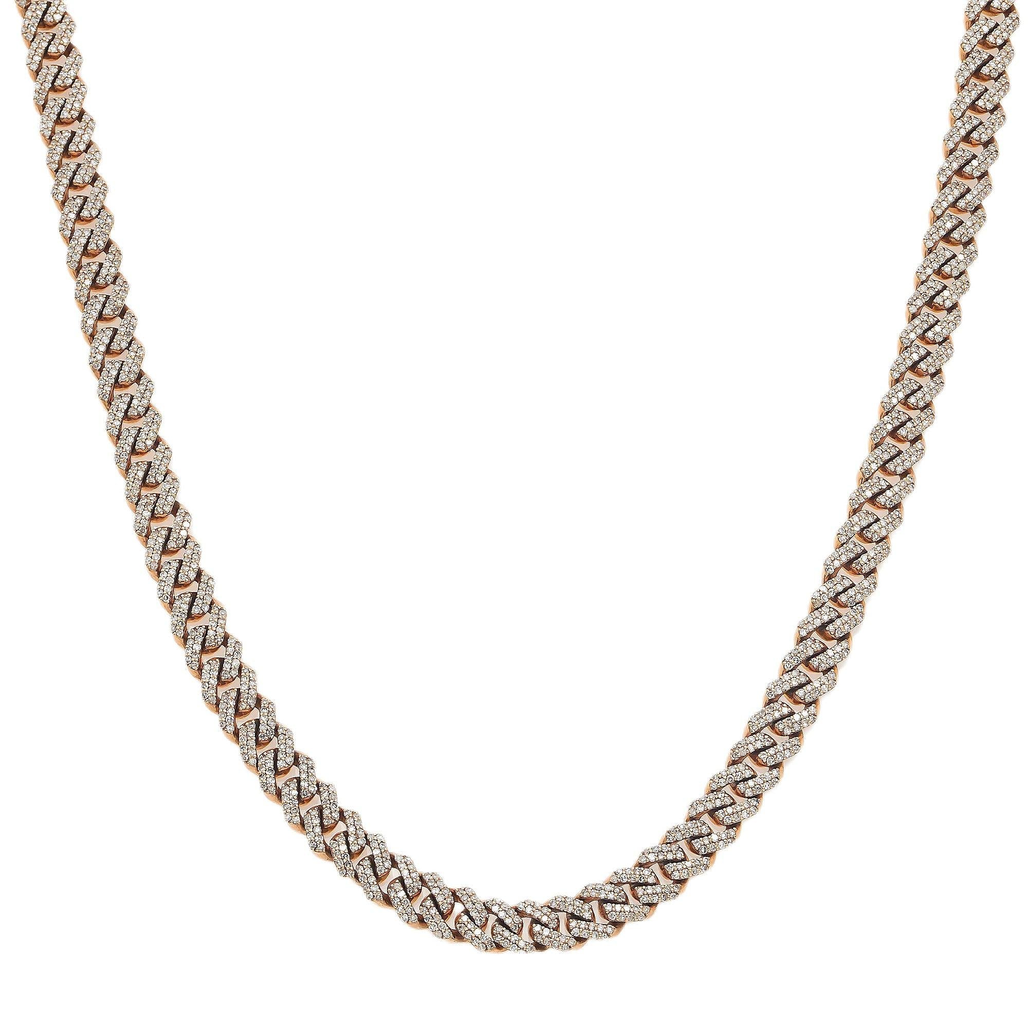 14K GOLD DIAMOND 20"/6MM CUBAN LINK CHAIN 8.10 CT