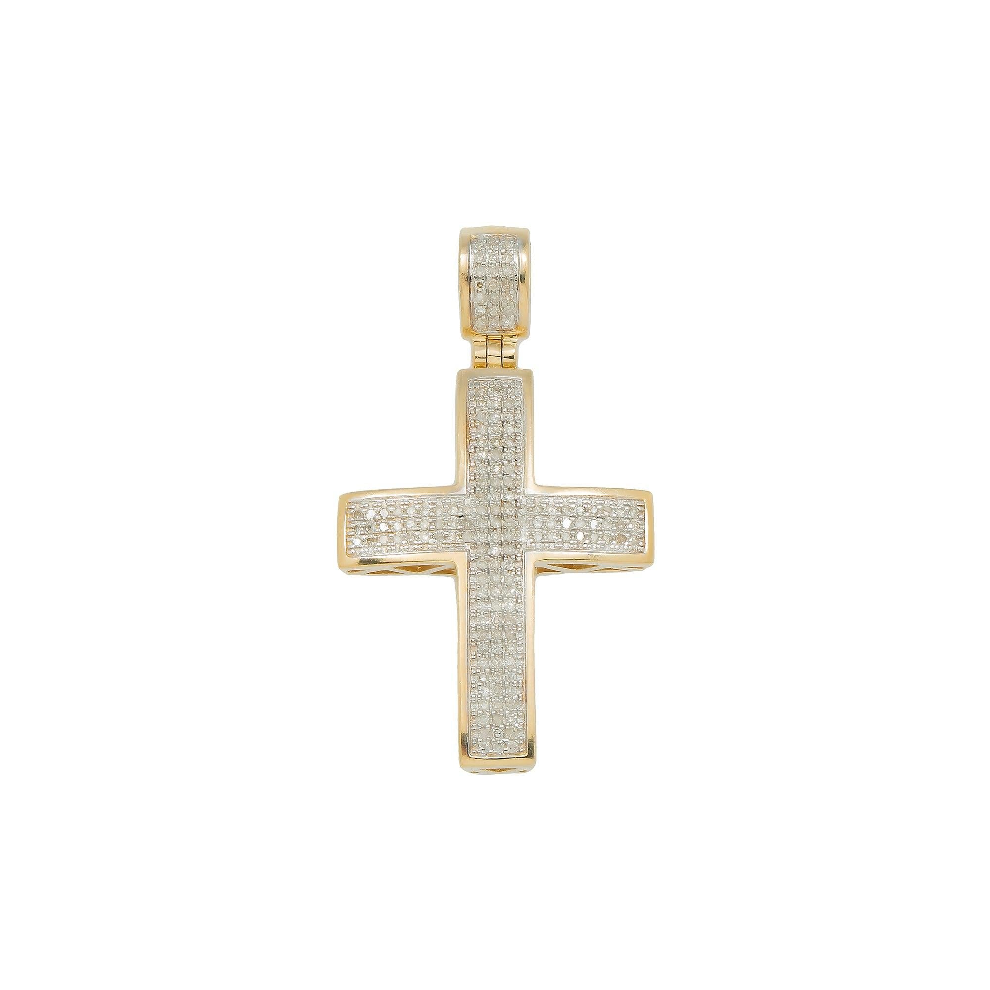10K GOLD DIAMOND CROSS PENDANT 0.30 CT