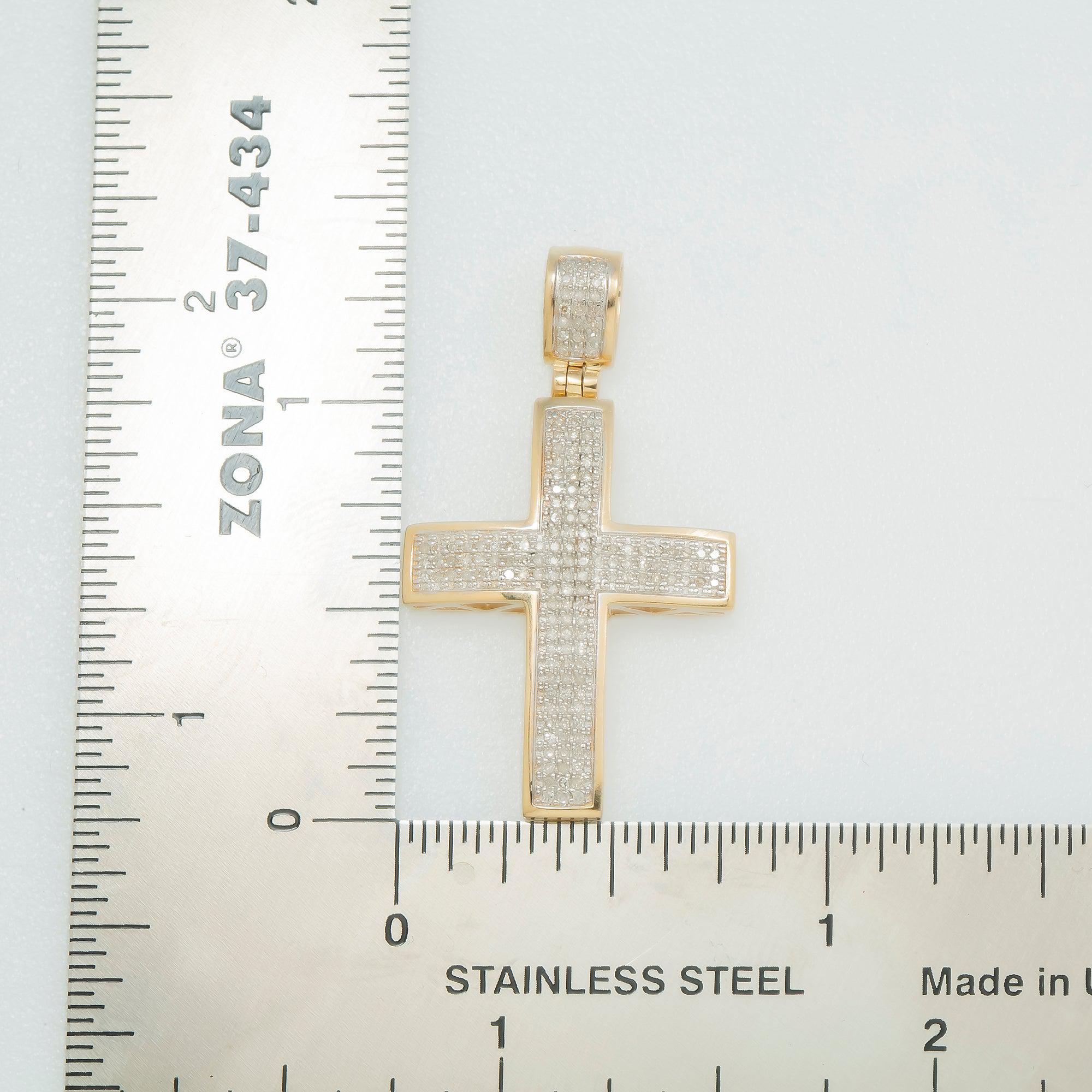 10K GOLD DIAMOND CROSS PENDANT 0.30 CT