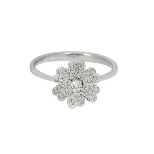 14K GOLD DIAMOND FLOWER RING 0.25 CT