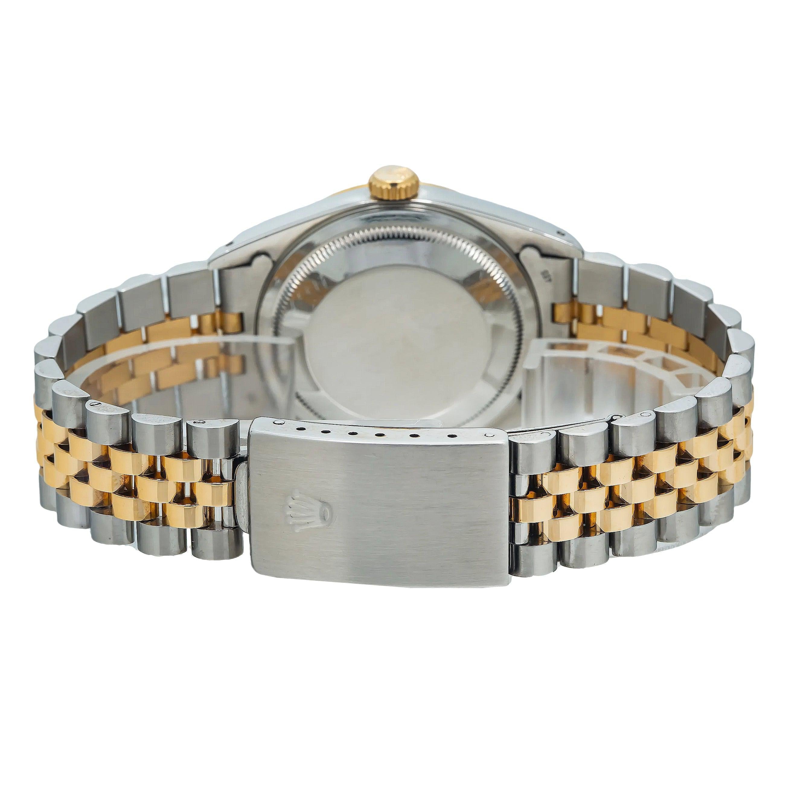 Rolex Datejust 16013 36MM Champagne Diamond Dial With Two Tone Bracelet