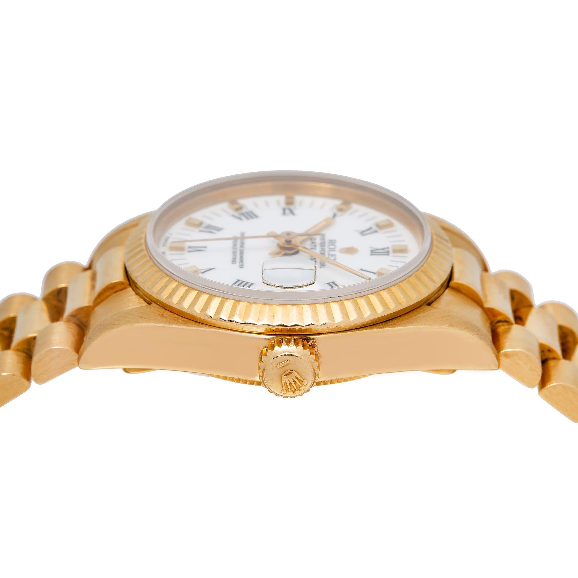 Rolex Datejust 68278 31MM White Dial With Yellow Gold President Bracelet