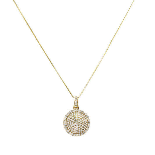 14k Yellow Gold Pendant with 1.8 Ct Diamonds