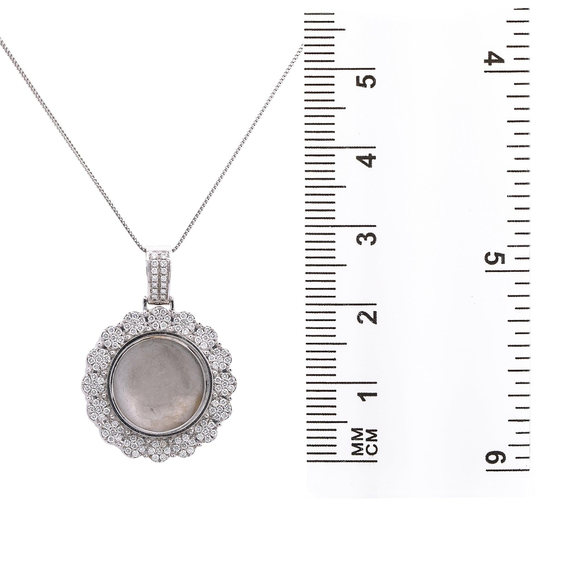 14K GOLD SUNFOLOWER PICTURE PENDANT WITH 1.52 CT ROUND DIAMONDS
