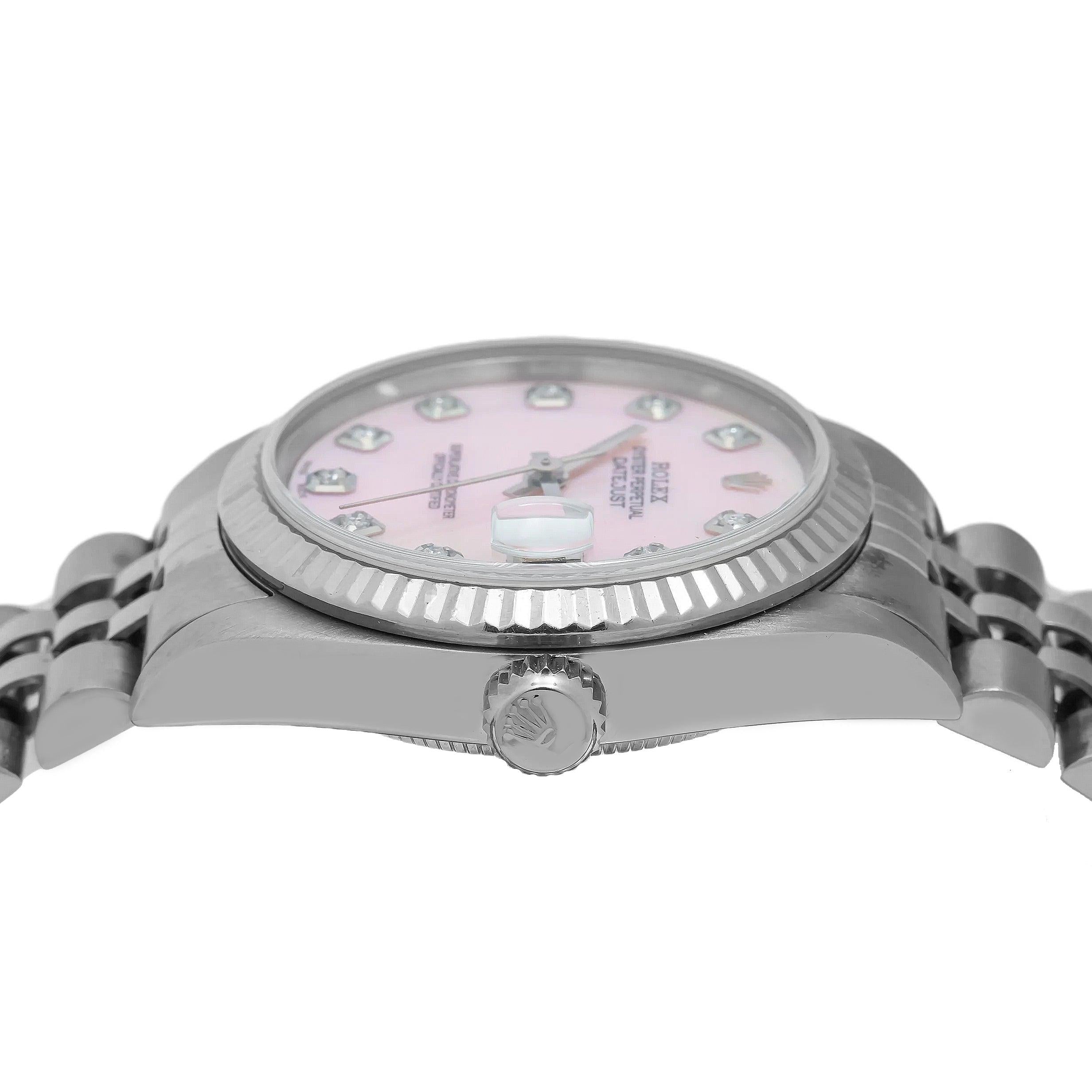 Rolex Datejust 68274 31MM Pink Mother Of Pearl Diamond Dial