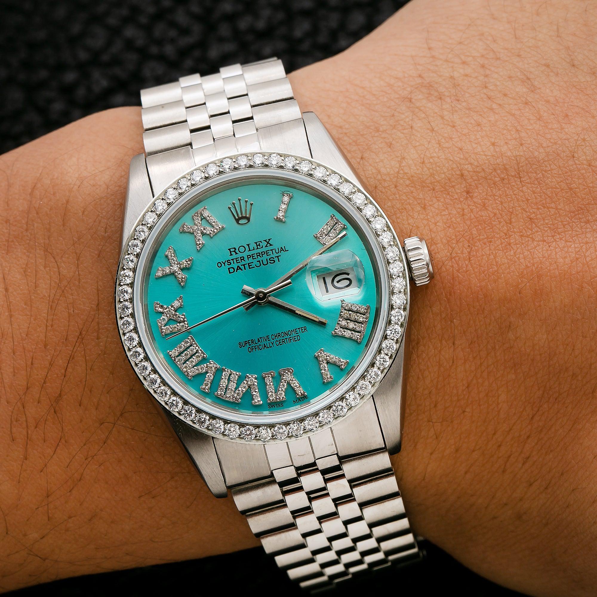 Rolex Datejust 1601 36MM Turquoise Diamond Dial With Stainless Steel Jubilee Bracelet