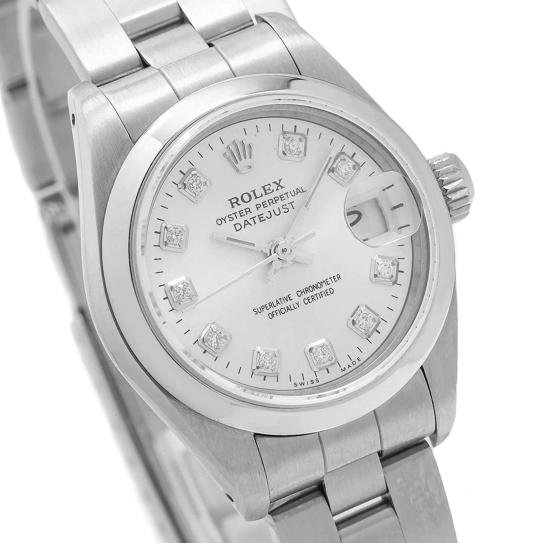Rolex Oyster Perpetual Datejust 79160 26MM Silver Diamond Dial With Stainless Steel Oyster Bracelet