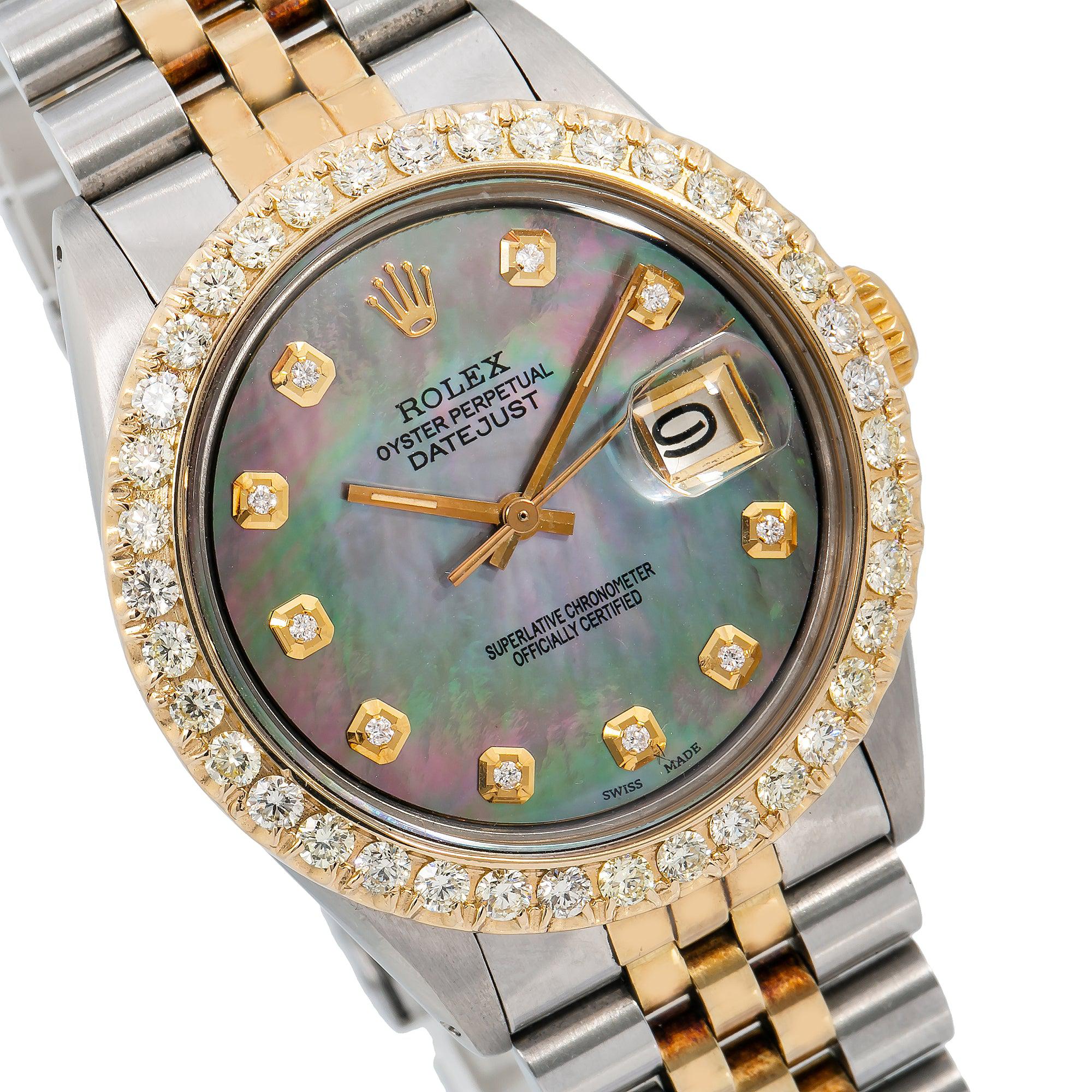 Rolex Datejust 1603 36MM Pink and Green Diamond Dial With 1.30 CT Diamonds