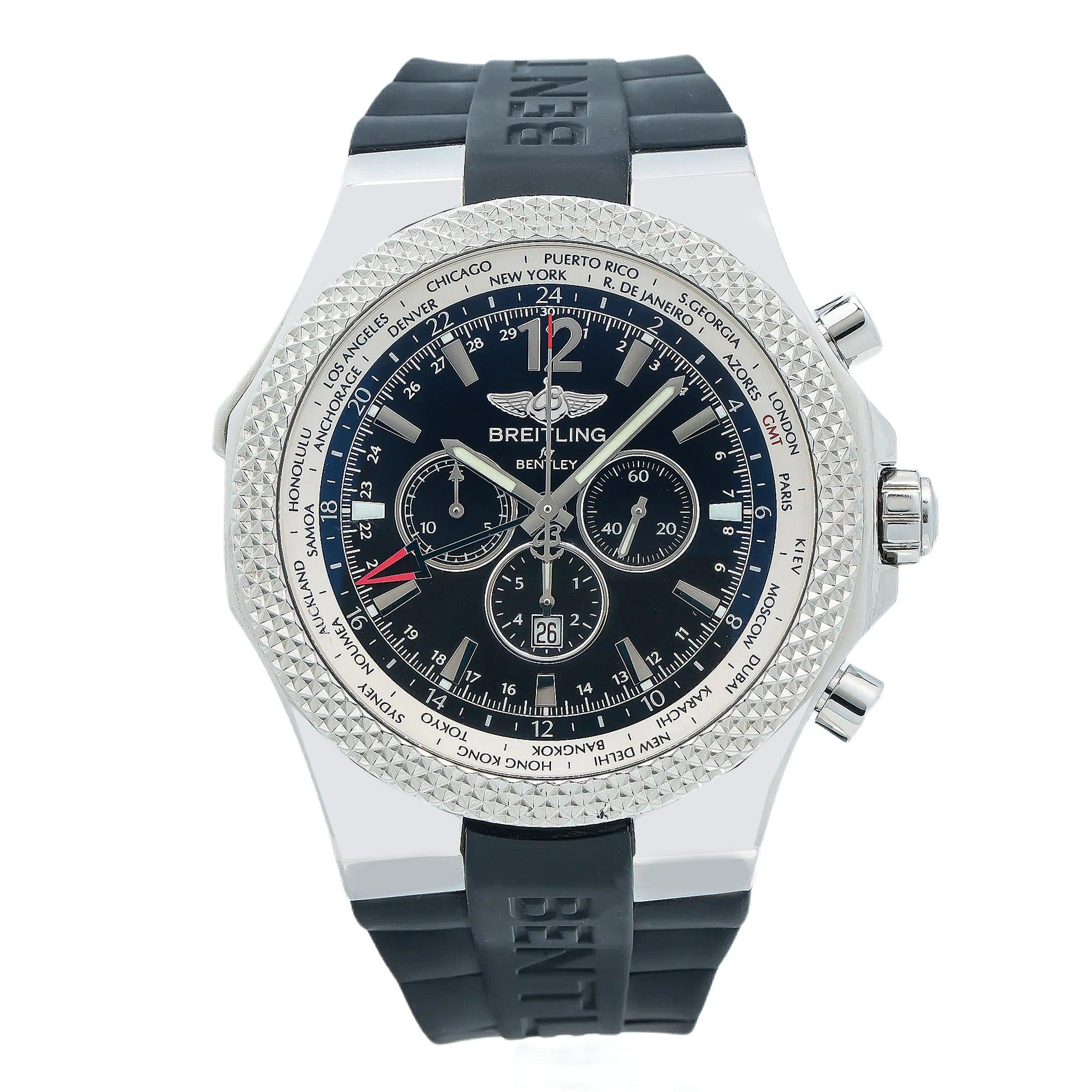 Breitling Bentley A47362 49MM Black Dial With Rubber Bracelet