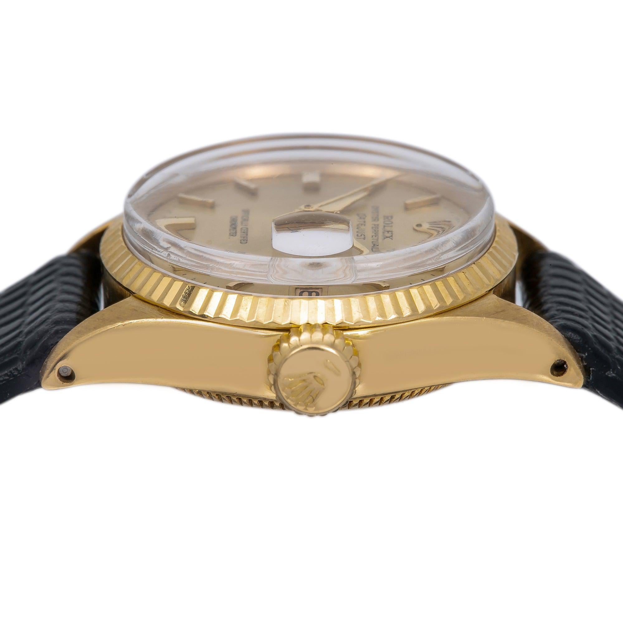 Rolex Datejust 6517 26MM Champagne Dial With Leather Bracelet