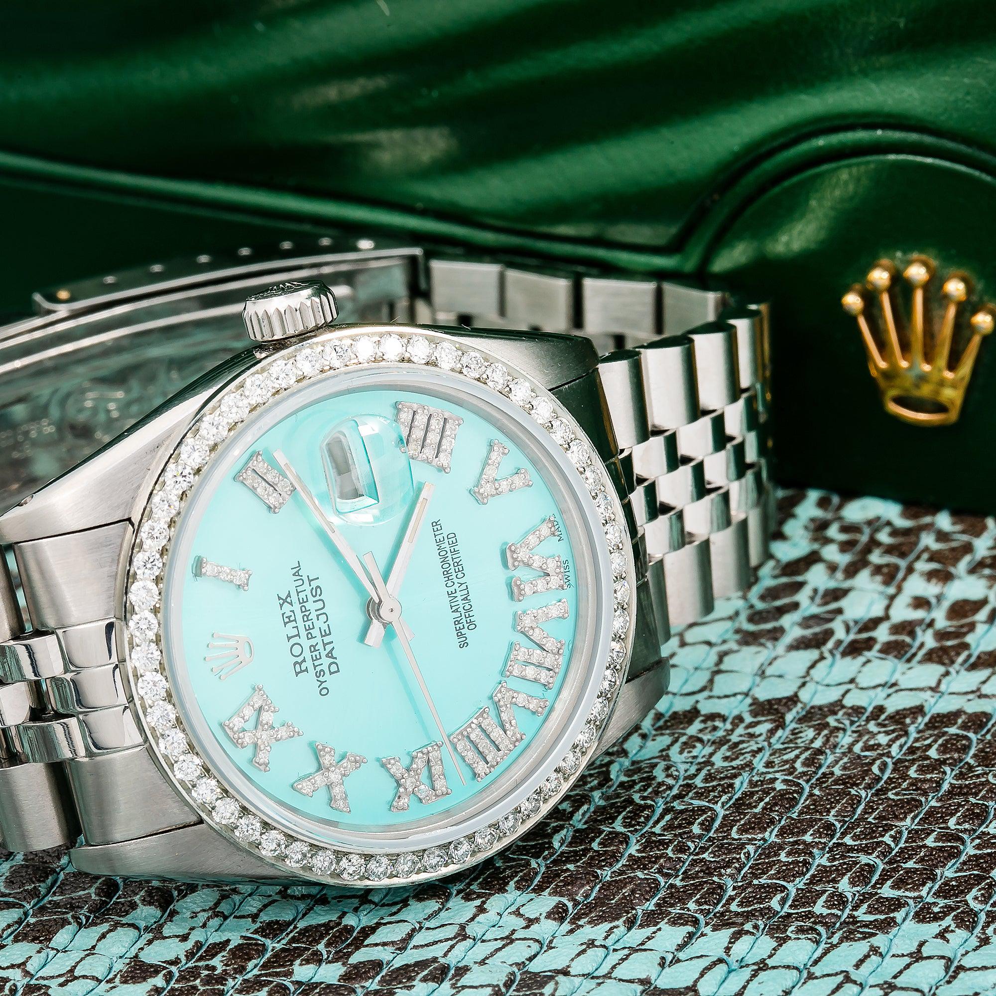 Rolex Datejust 1601 36MM Turquoise Diamond Dial With Stainless Steel Jubilee Bracelet