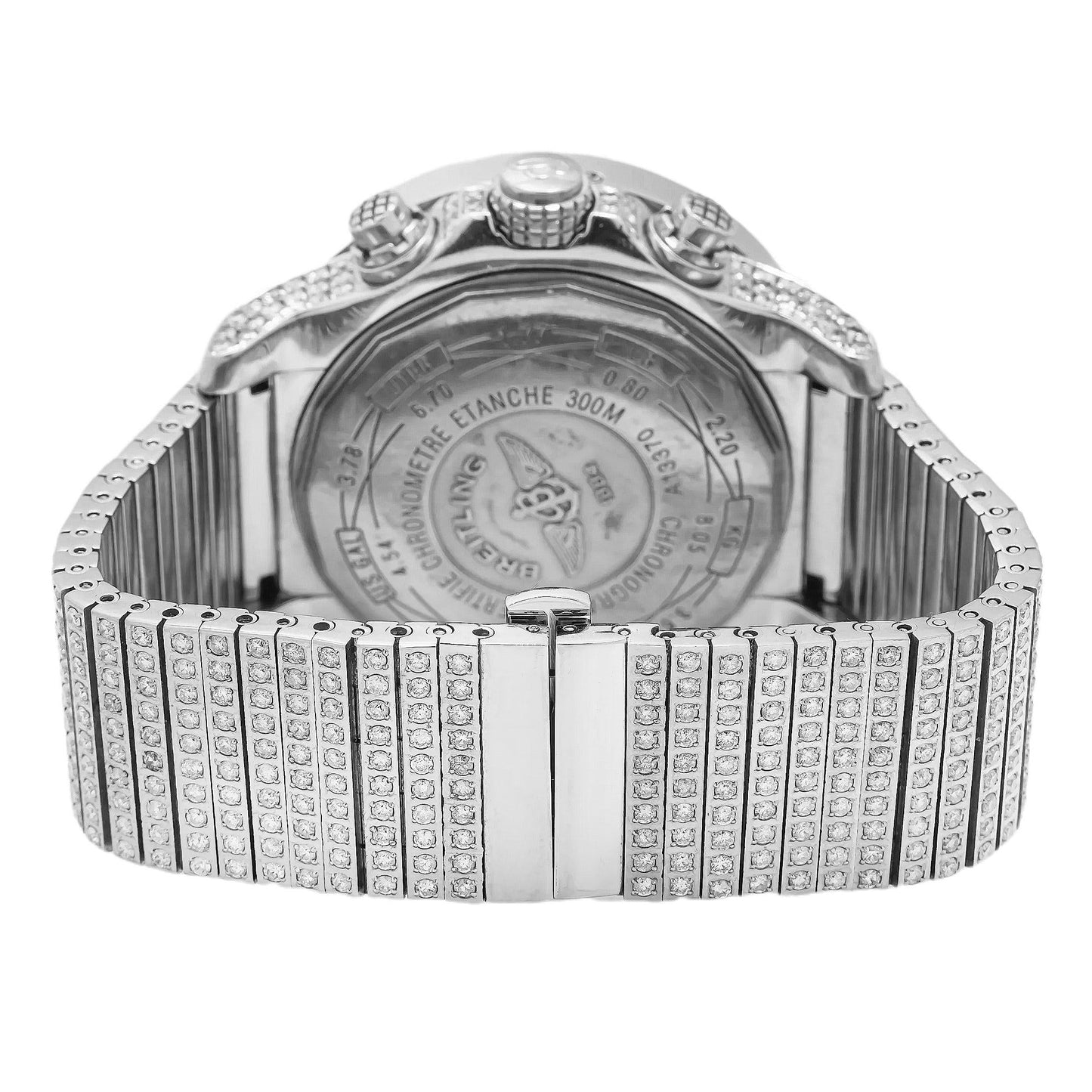 Breitling Super Avenger A13370 48MM Blue Mother Of Pearl Diamond Dial