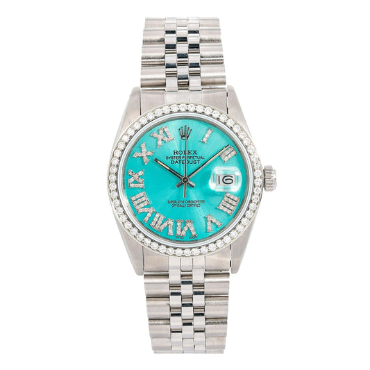 Rolex Datejust 1601 36MM Turquoise Diamond Dial With Stainless Steel Jubilee Bracelet