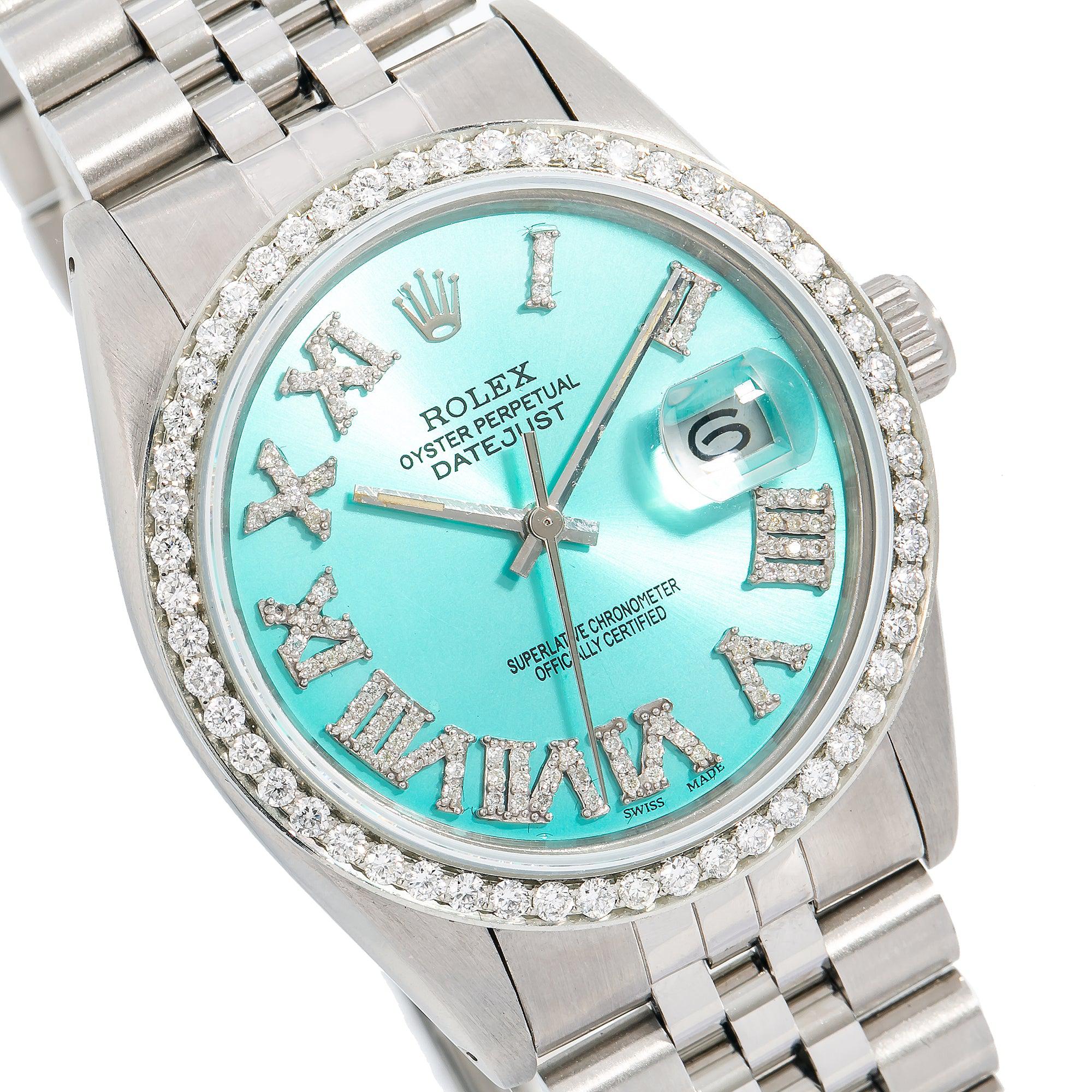 Rolex Datejust 1601 36MM Turquoise Diamond Dial With Stainless Steel Jubilee Bracelet