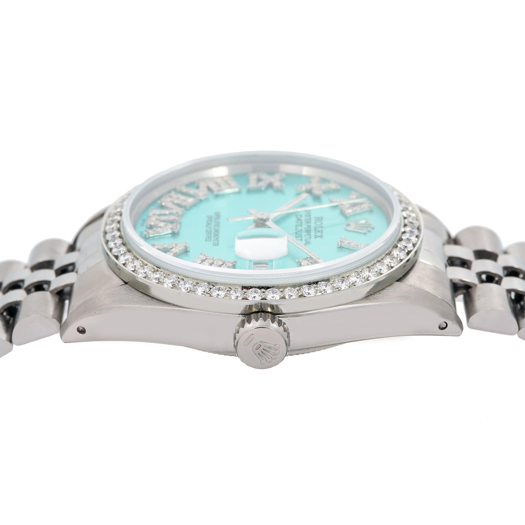Rolex Datejust 1601 36MM Turquoise Diamond Dial With Stainless Steel Jubilee Bracelet