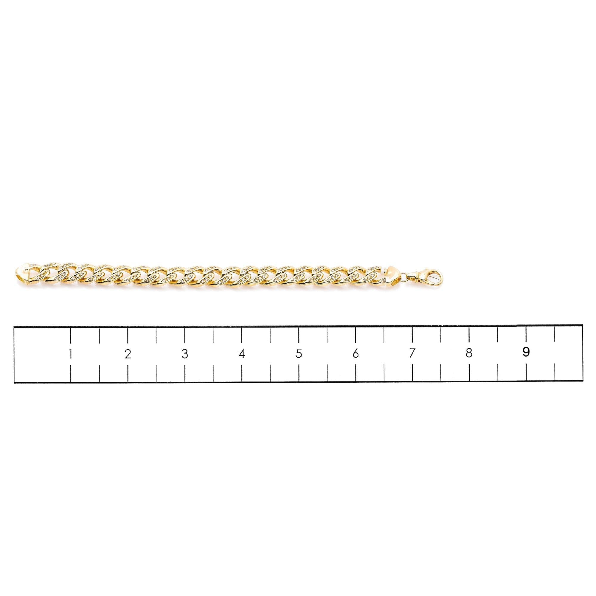 10K YELLOW GOLD 10MM / 8.5" CUBAN BRACELET WITH DIAMONDS