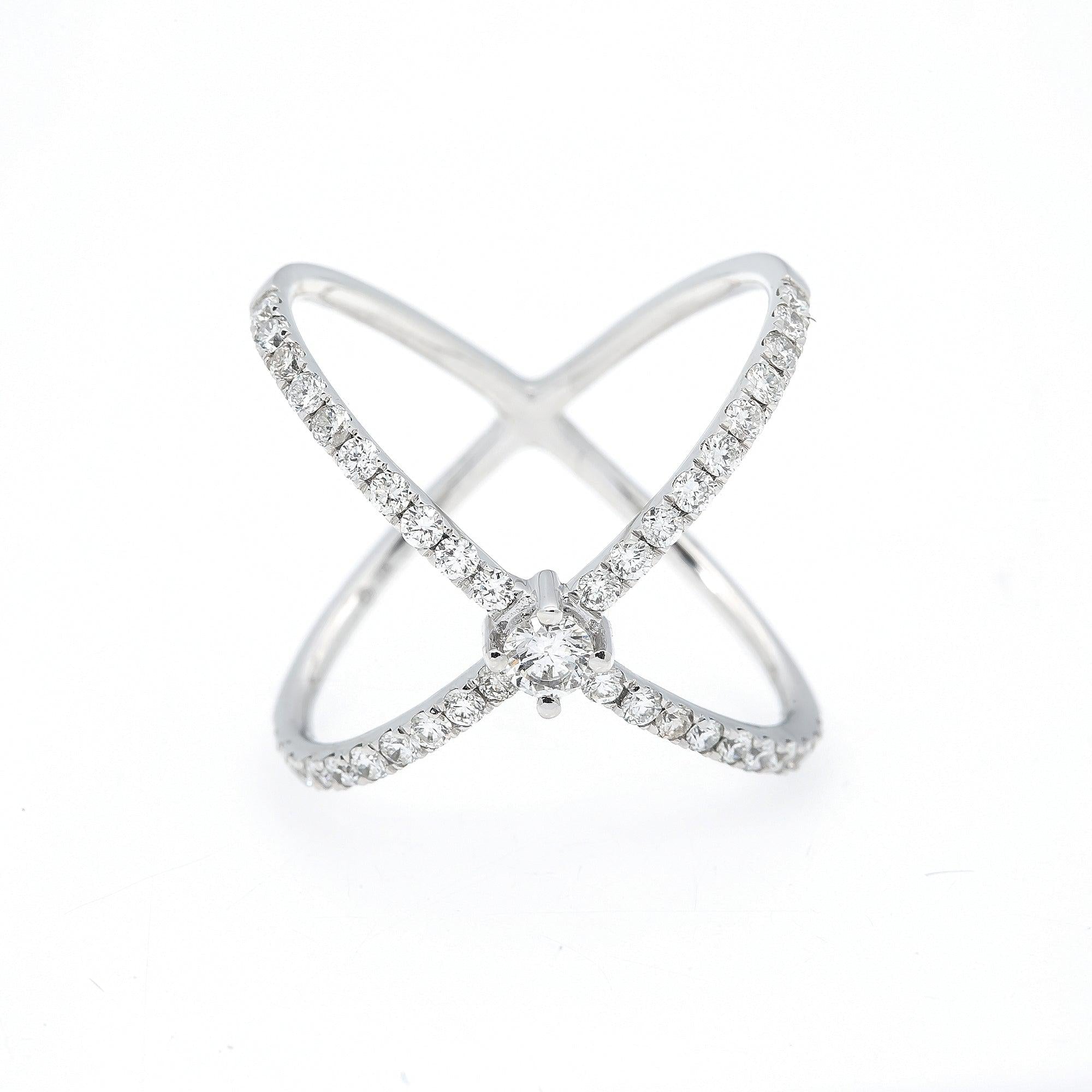 14K GOLD DIAMOND DESIGNER RING 0.85 CT